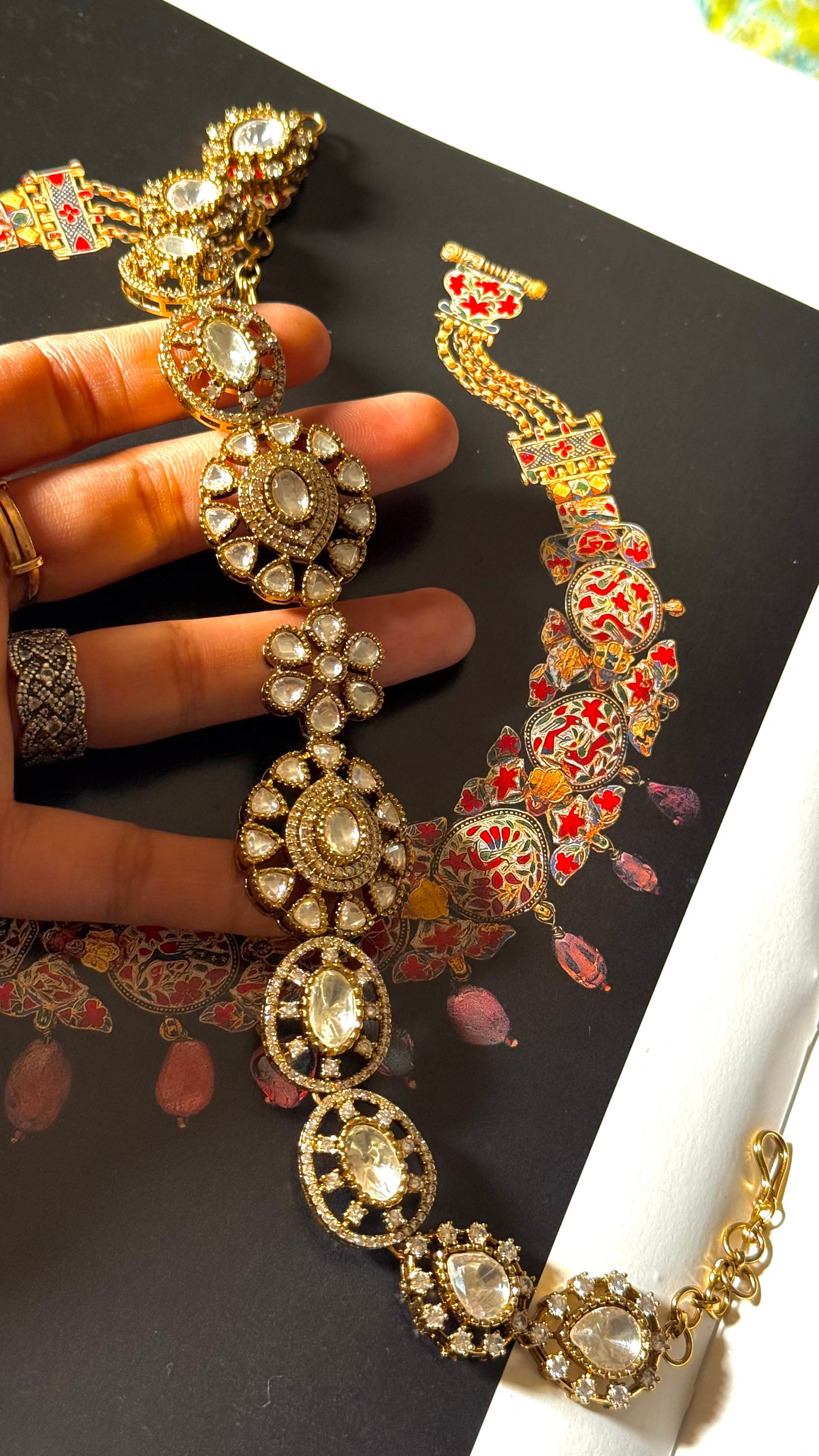 victorian uncut polki maathapatti