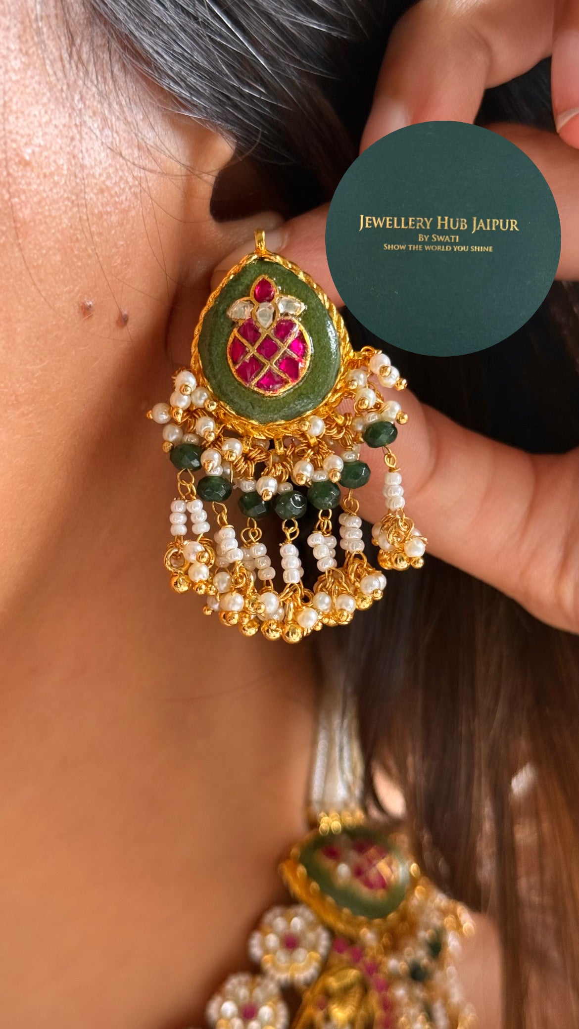 Handmade Heritage Polki Kalash inlay royal rajwada bridal collar set