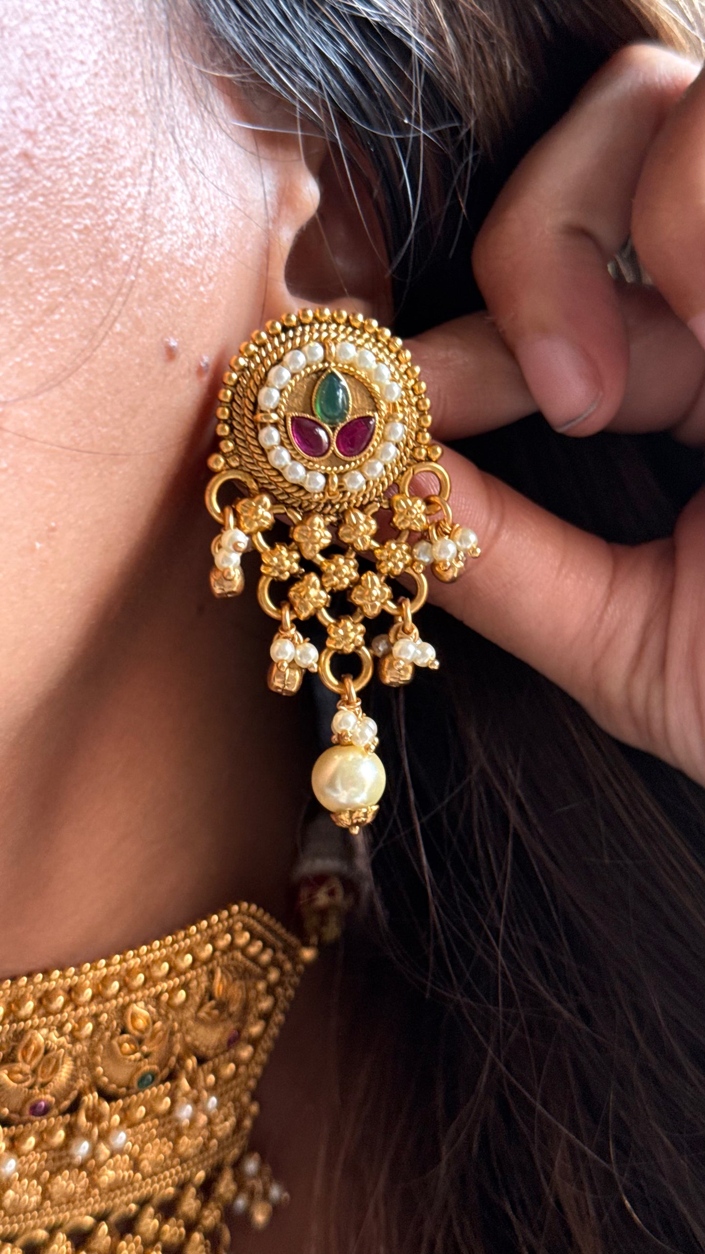 Rajwada Aad with pachi & pearl detailing