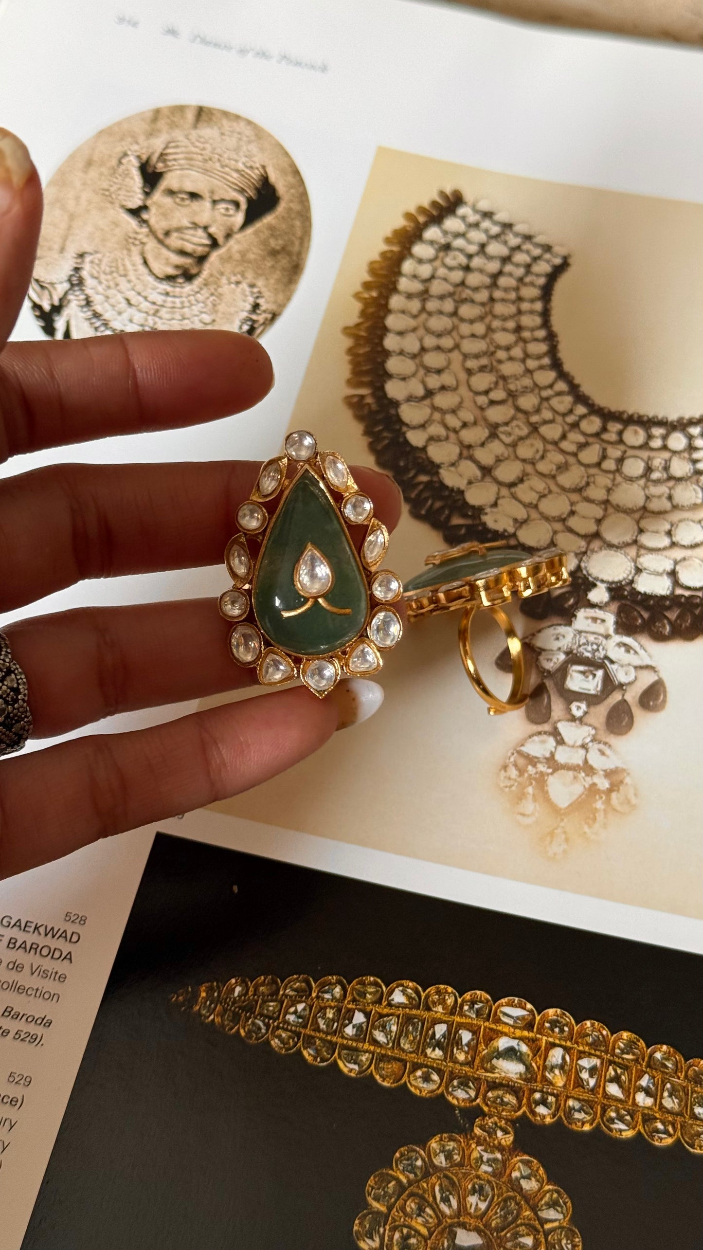 Panna mint inlay ring