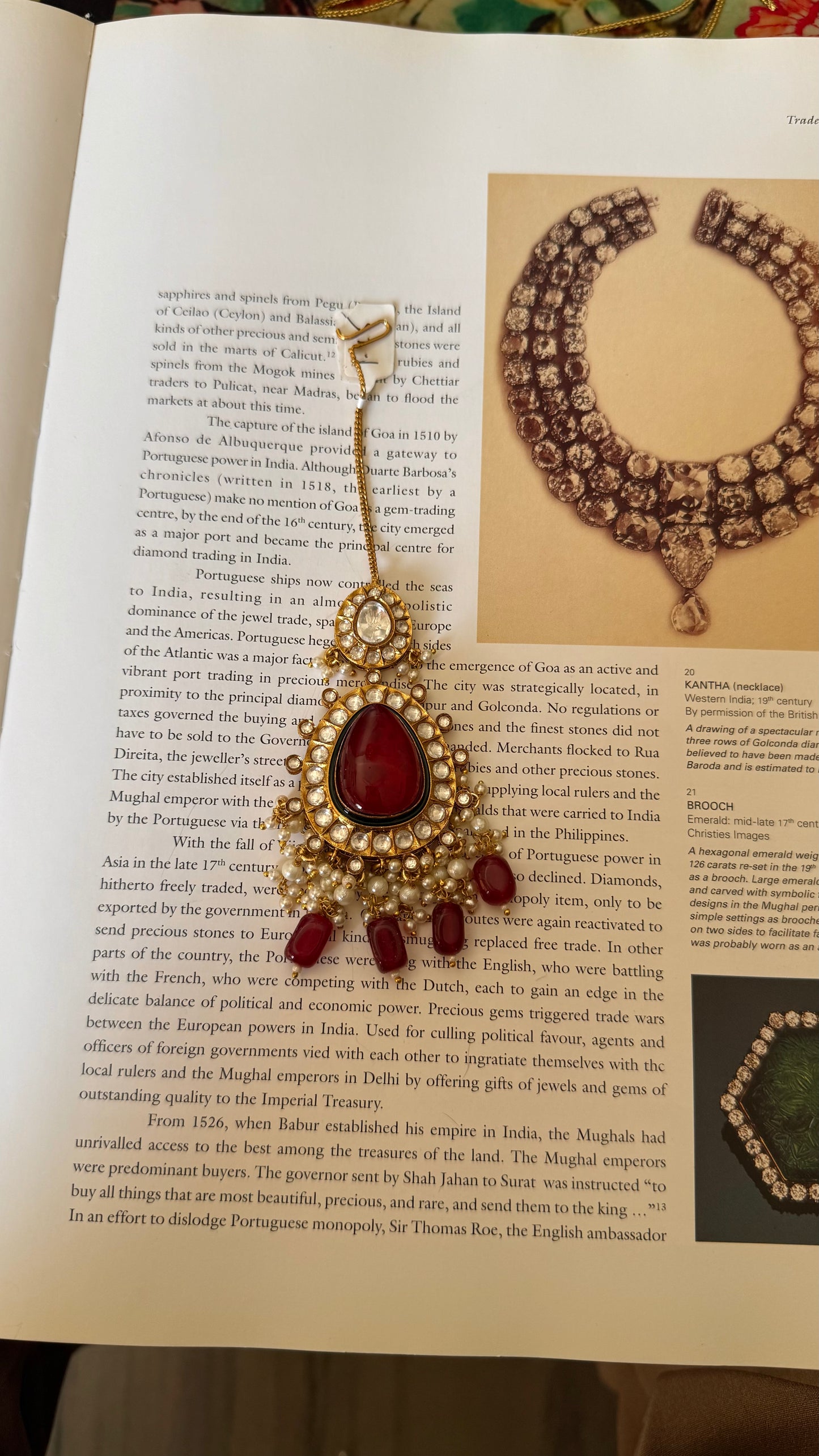 Ruby meenakari maangtika