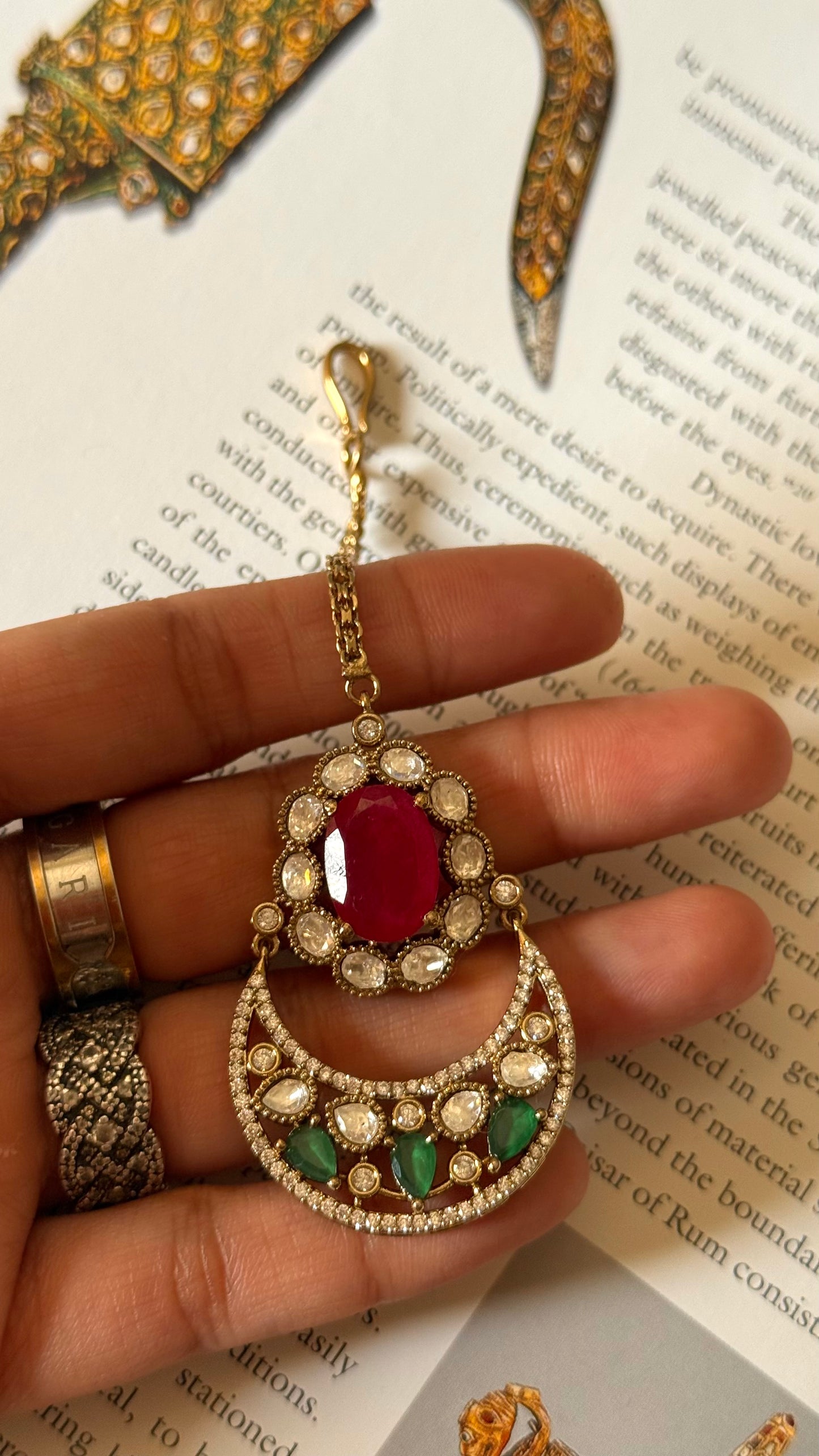 Ruby chand design maangtikka