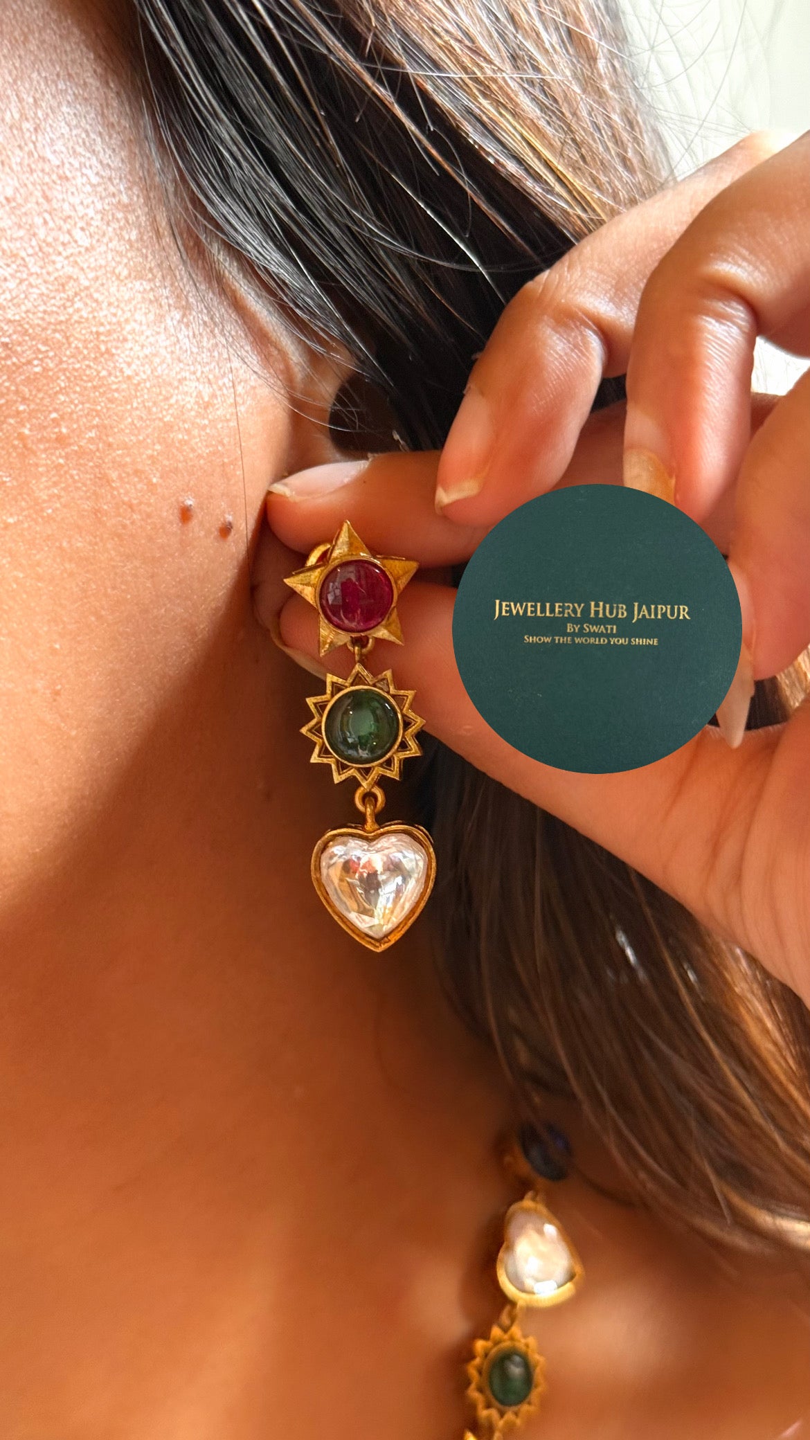 Navratna designer in stars & moon set