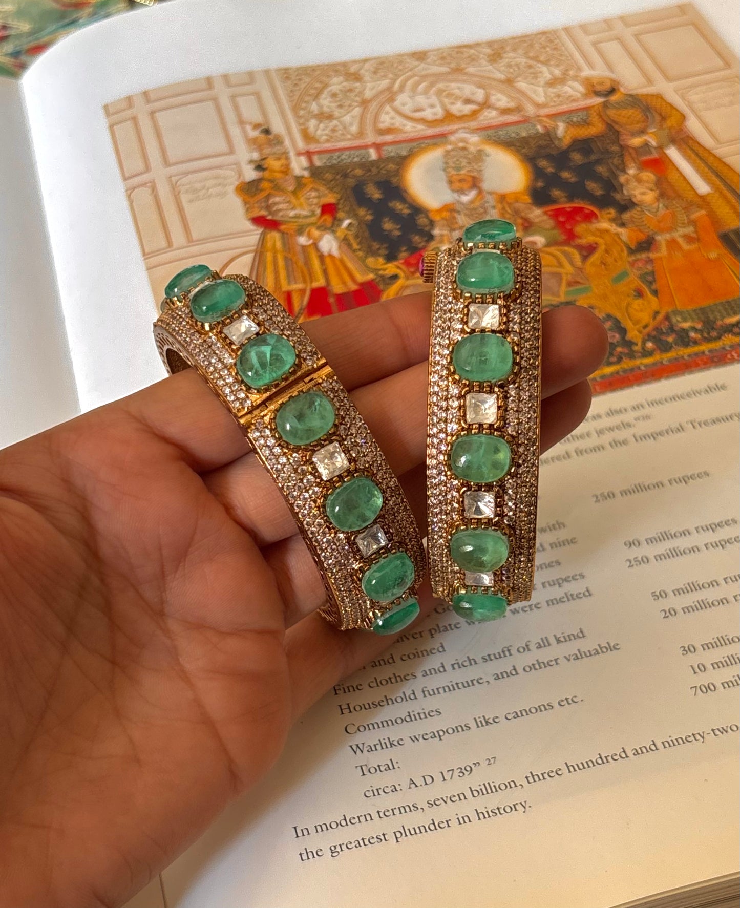 victorian Diamond mint doublet bangles