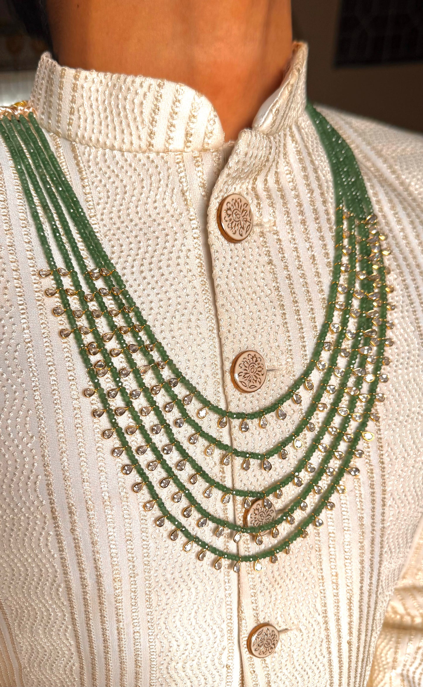 Five line panna with polki string