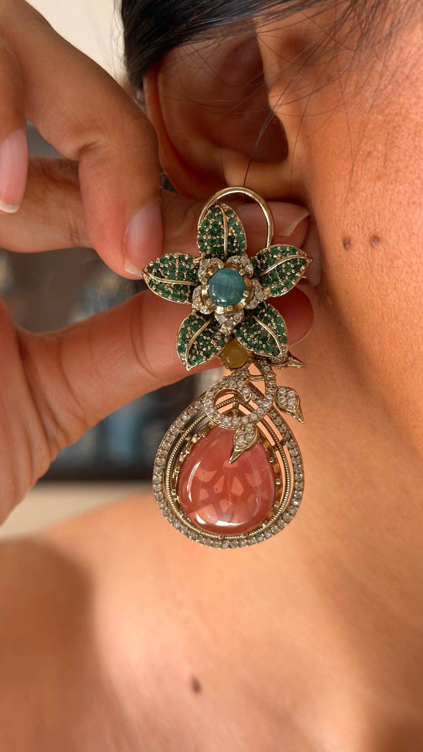Peach & granite sabyasachi inspired necklace
