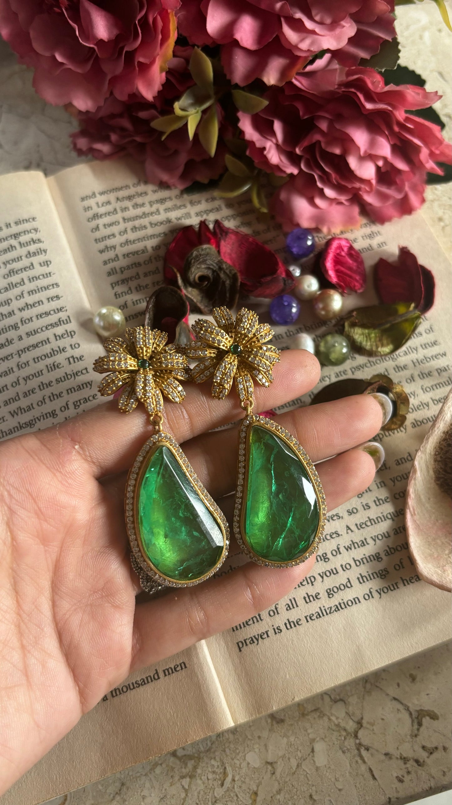Emerald danglers