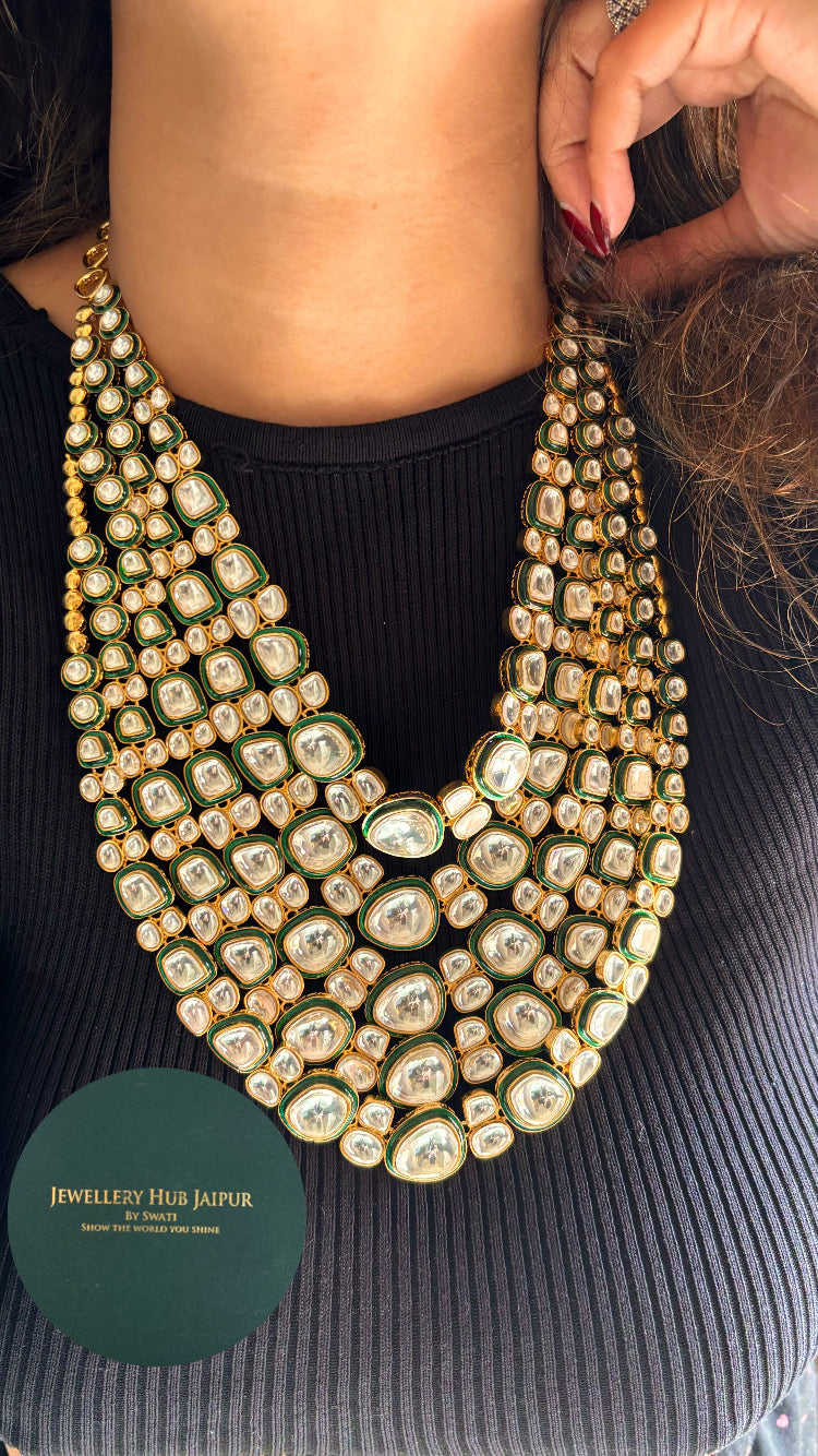 Meenakari heritage polki necklace set