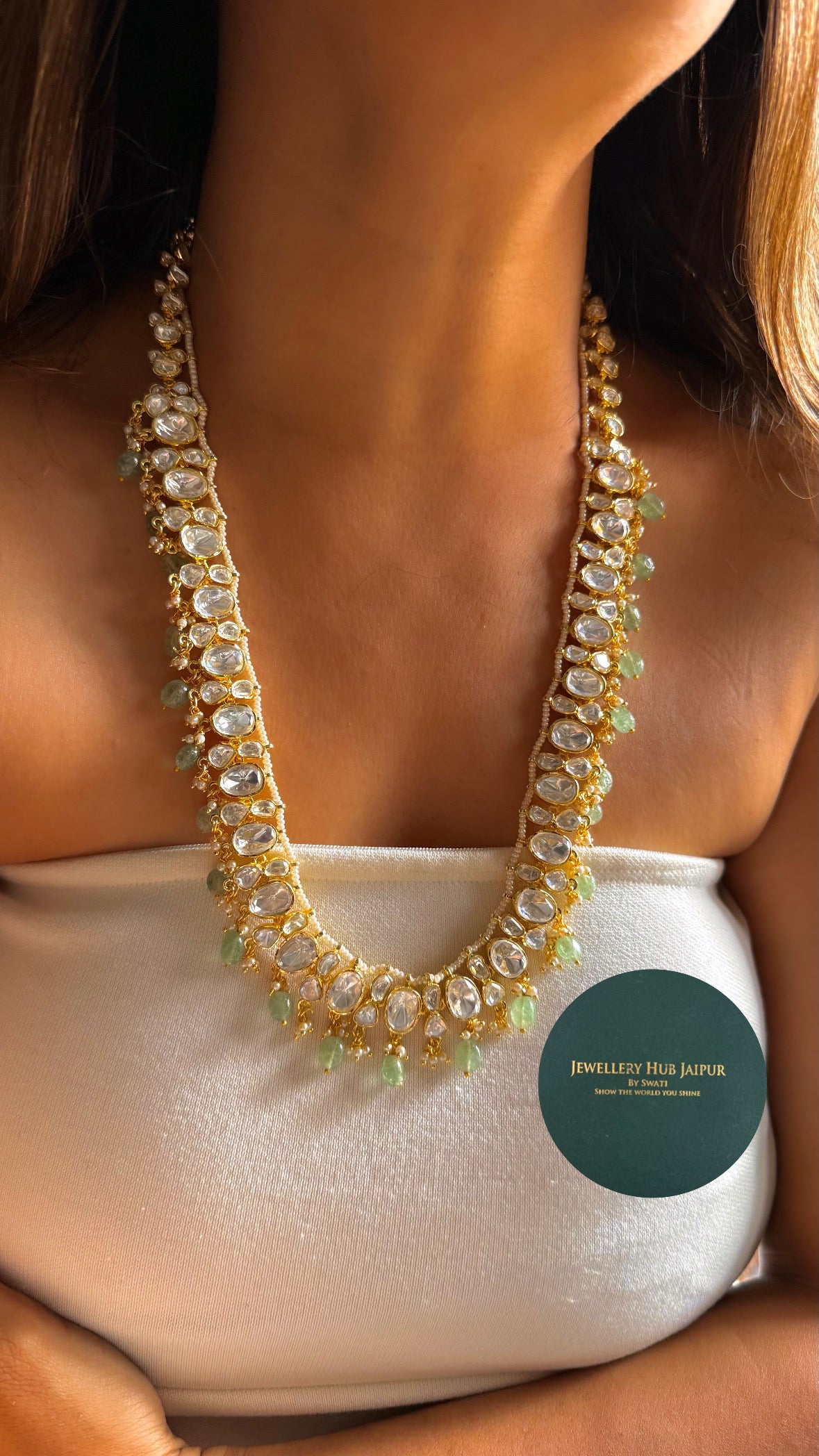 Real moissanite maharani heritage necklace set