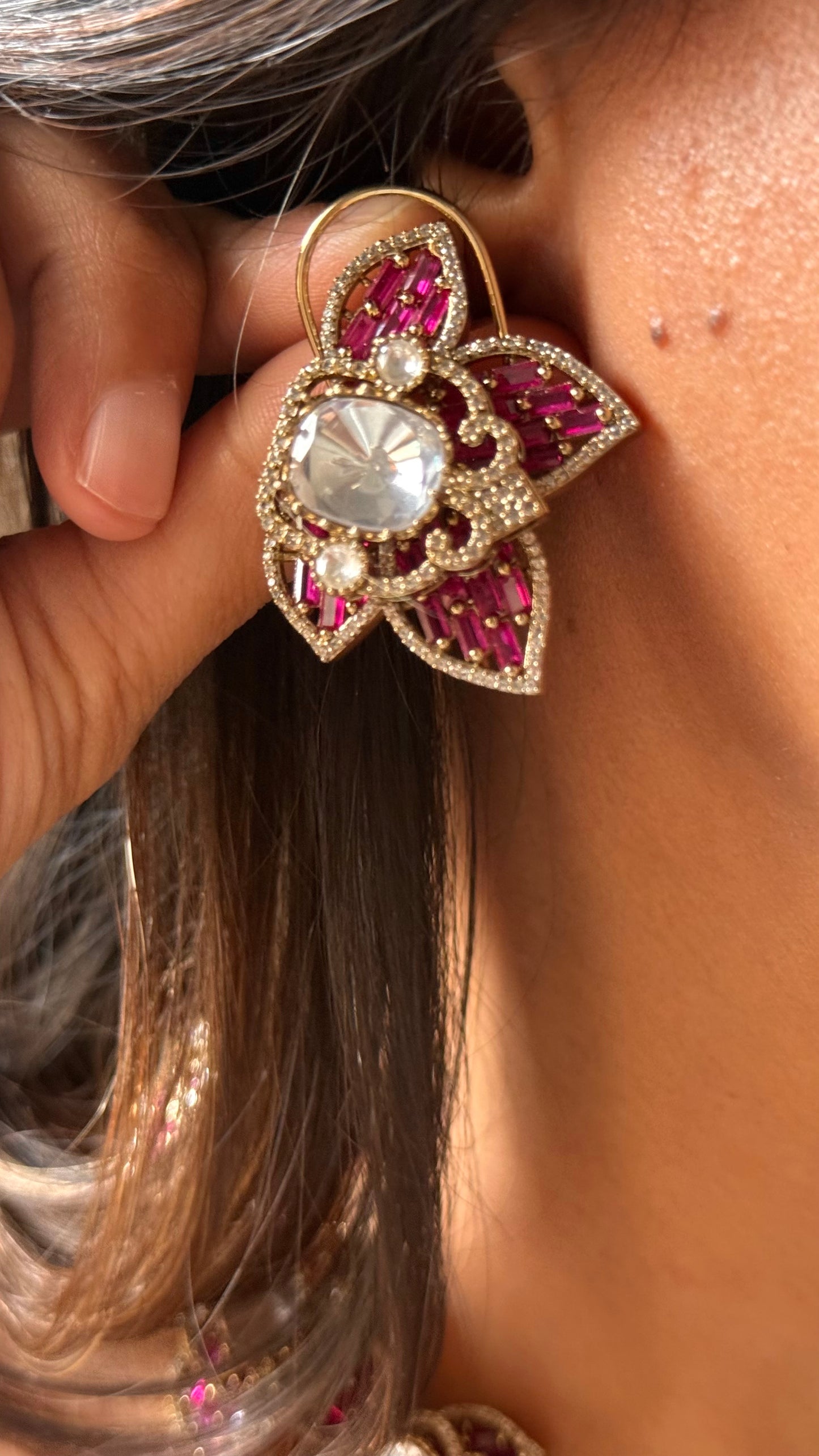 uncut polki ruby cocktail necklace