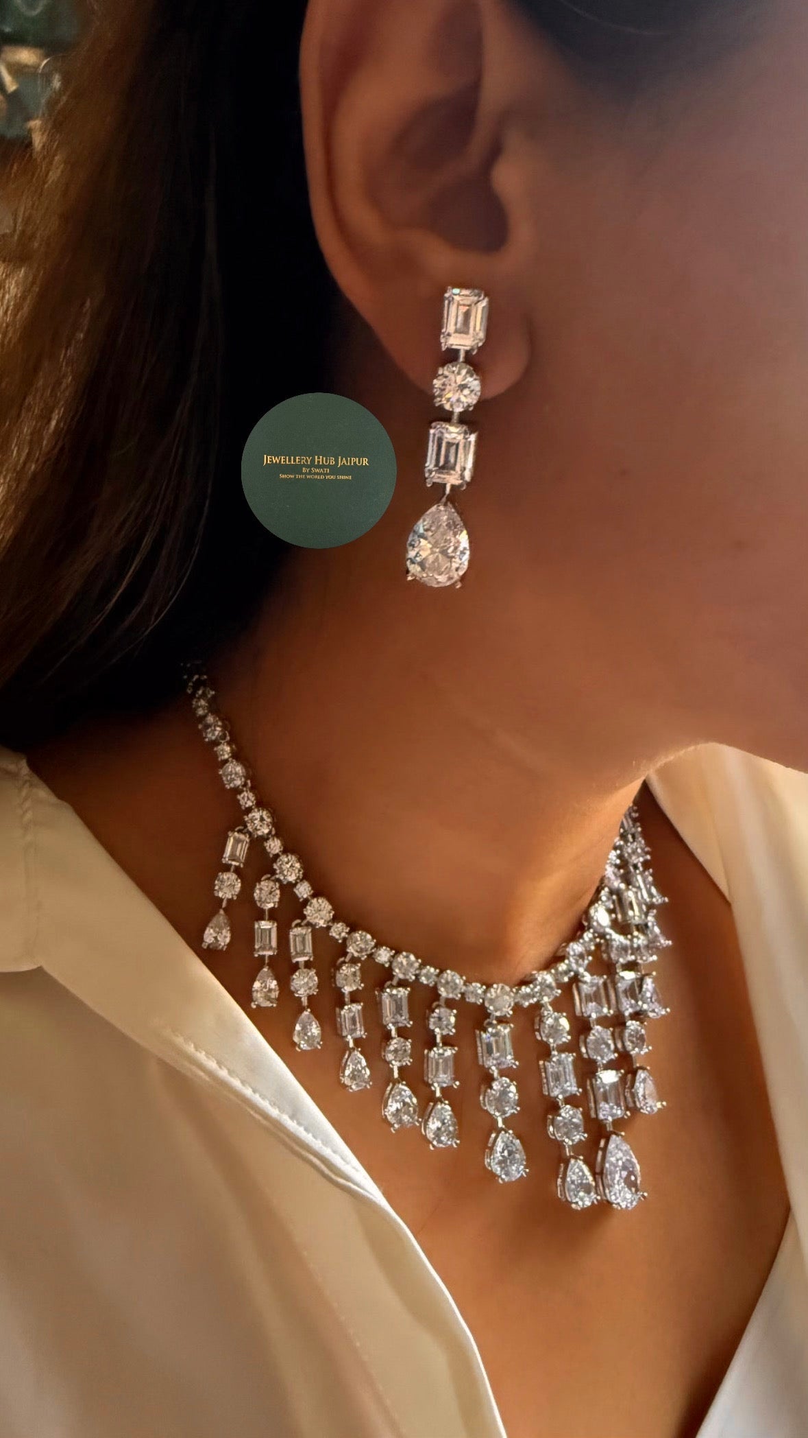 CZ diamond designer necklace