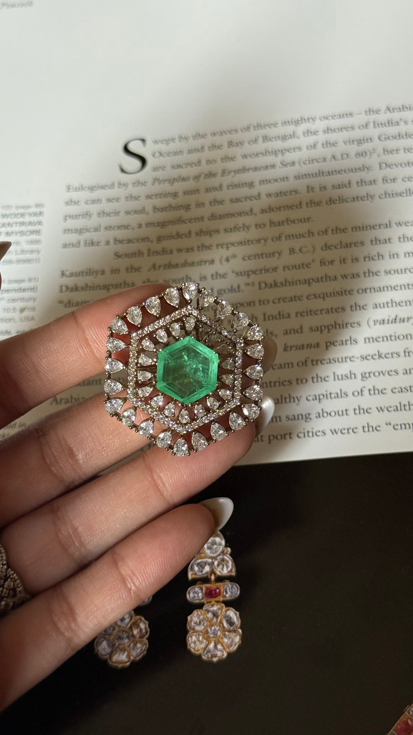 Mint doublet Moissanite adjustable ring