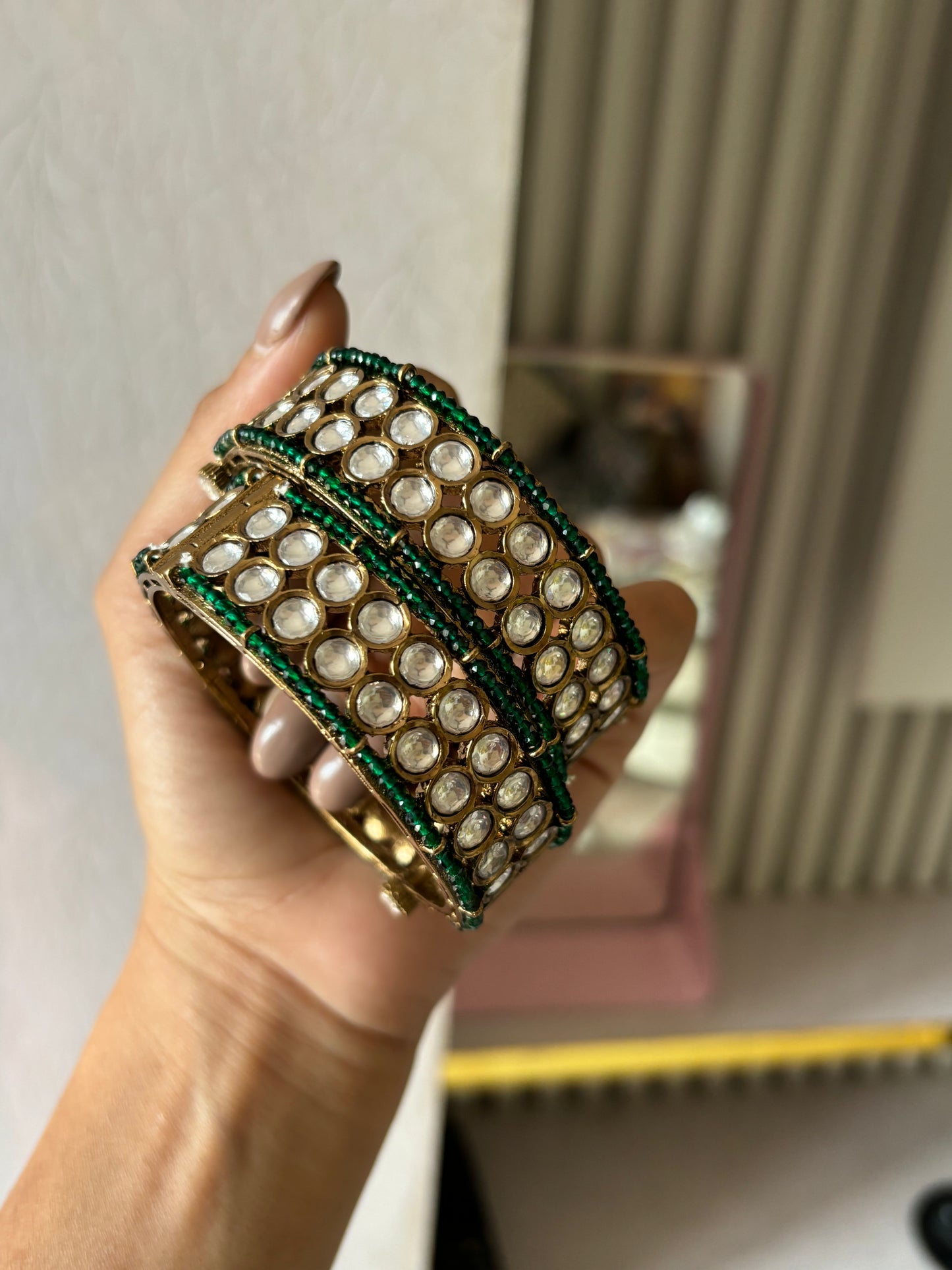 Moissanite Polki victorian bangles