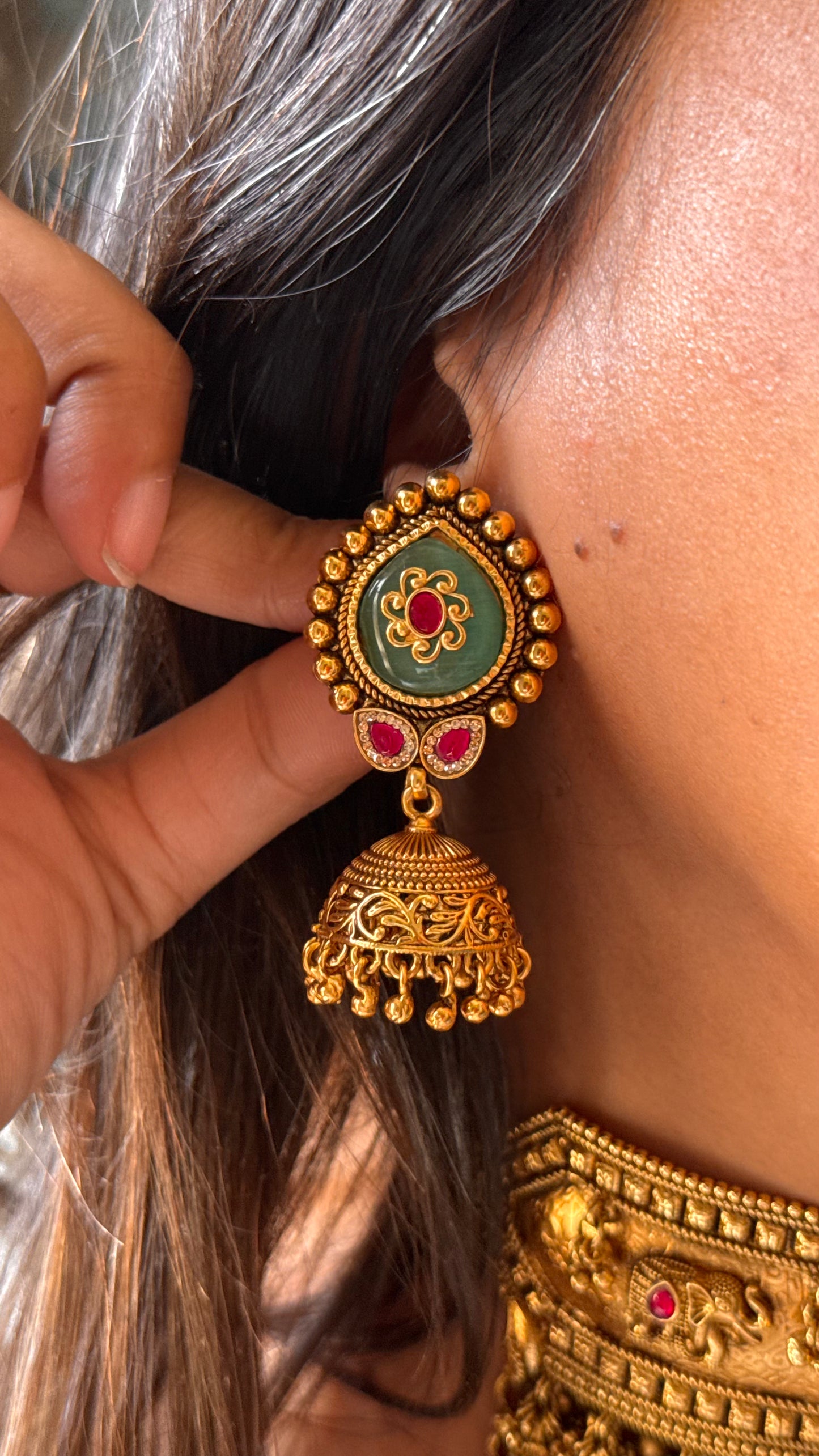 Mint doublet inlay rajwadi Aad