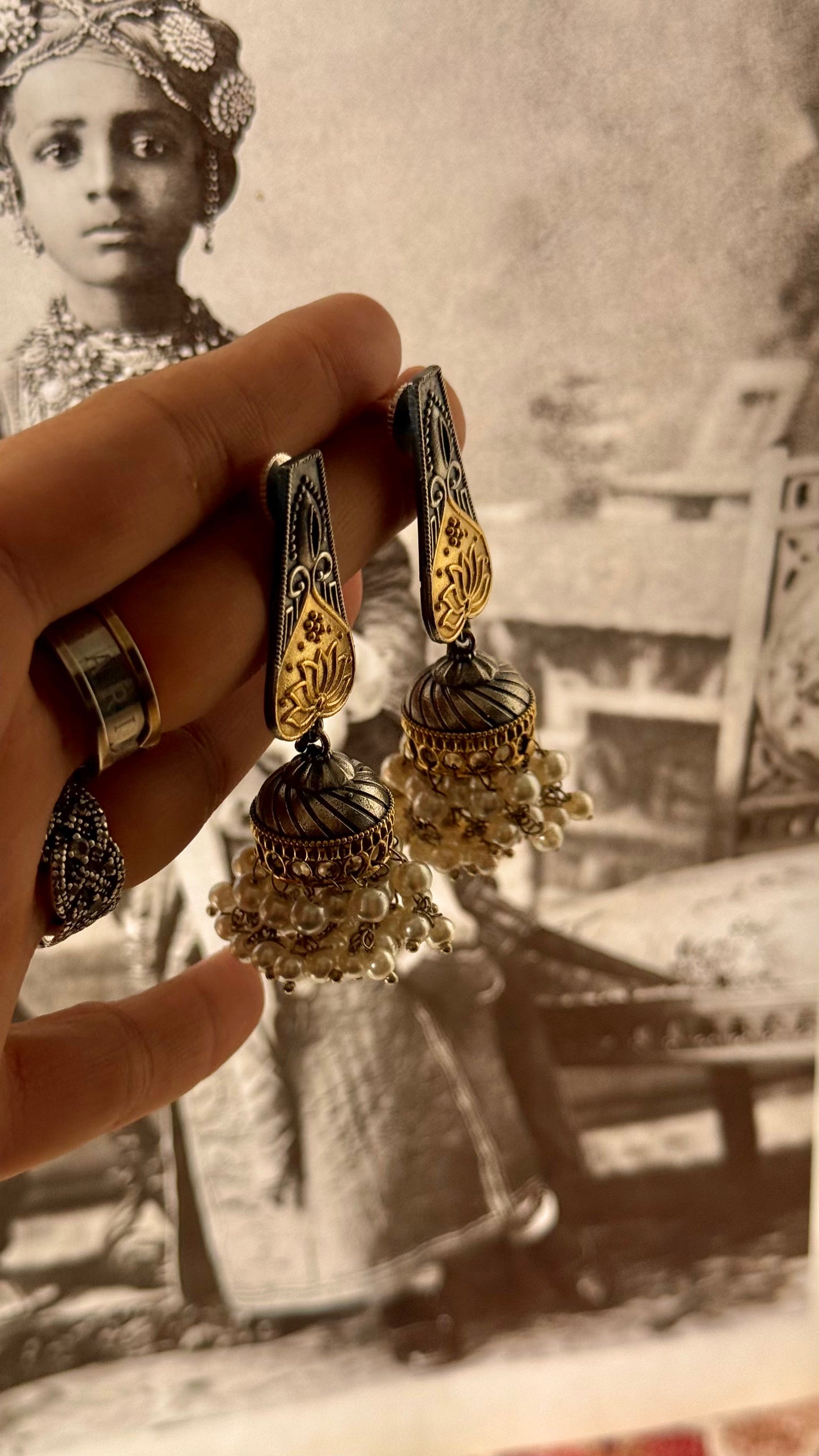 Lotus santhal tribal earrings