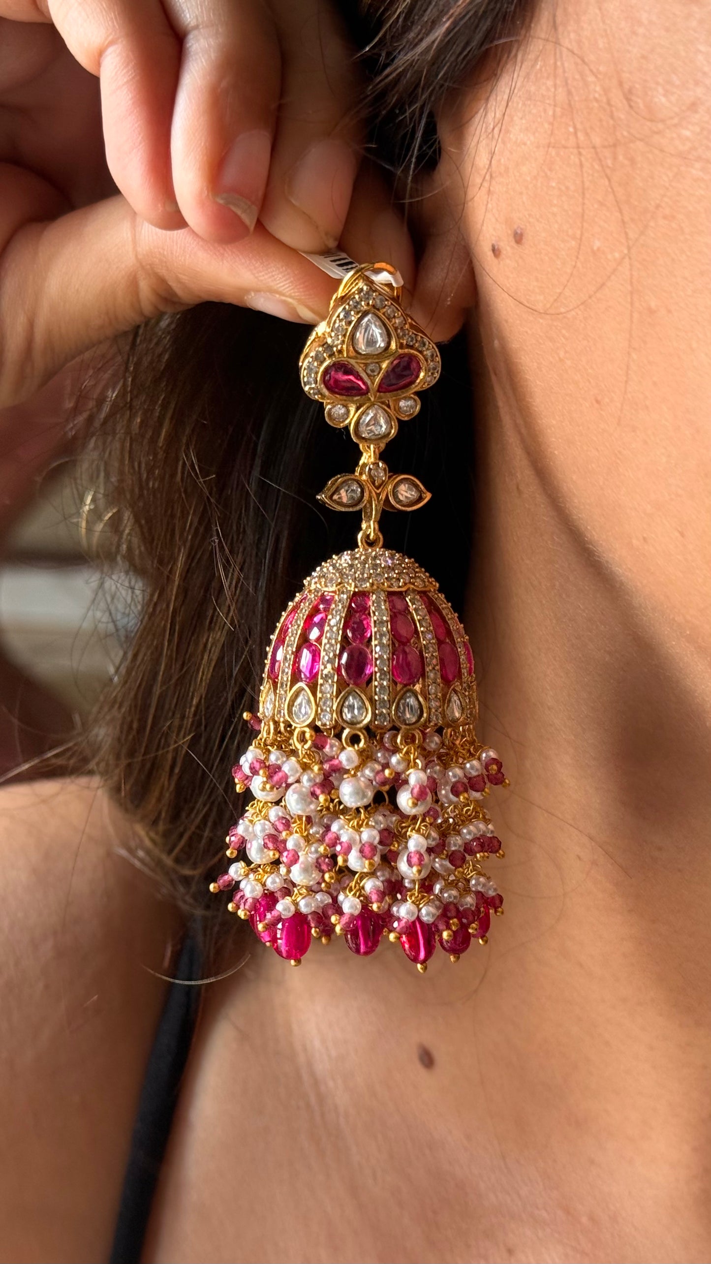 Ruby heritage jhumka