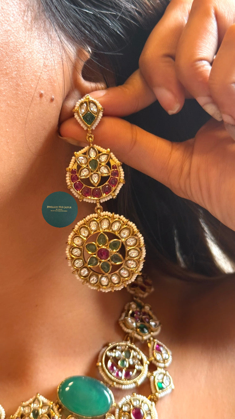 Navratna contemporary sabyasachi inspired collar set lo