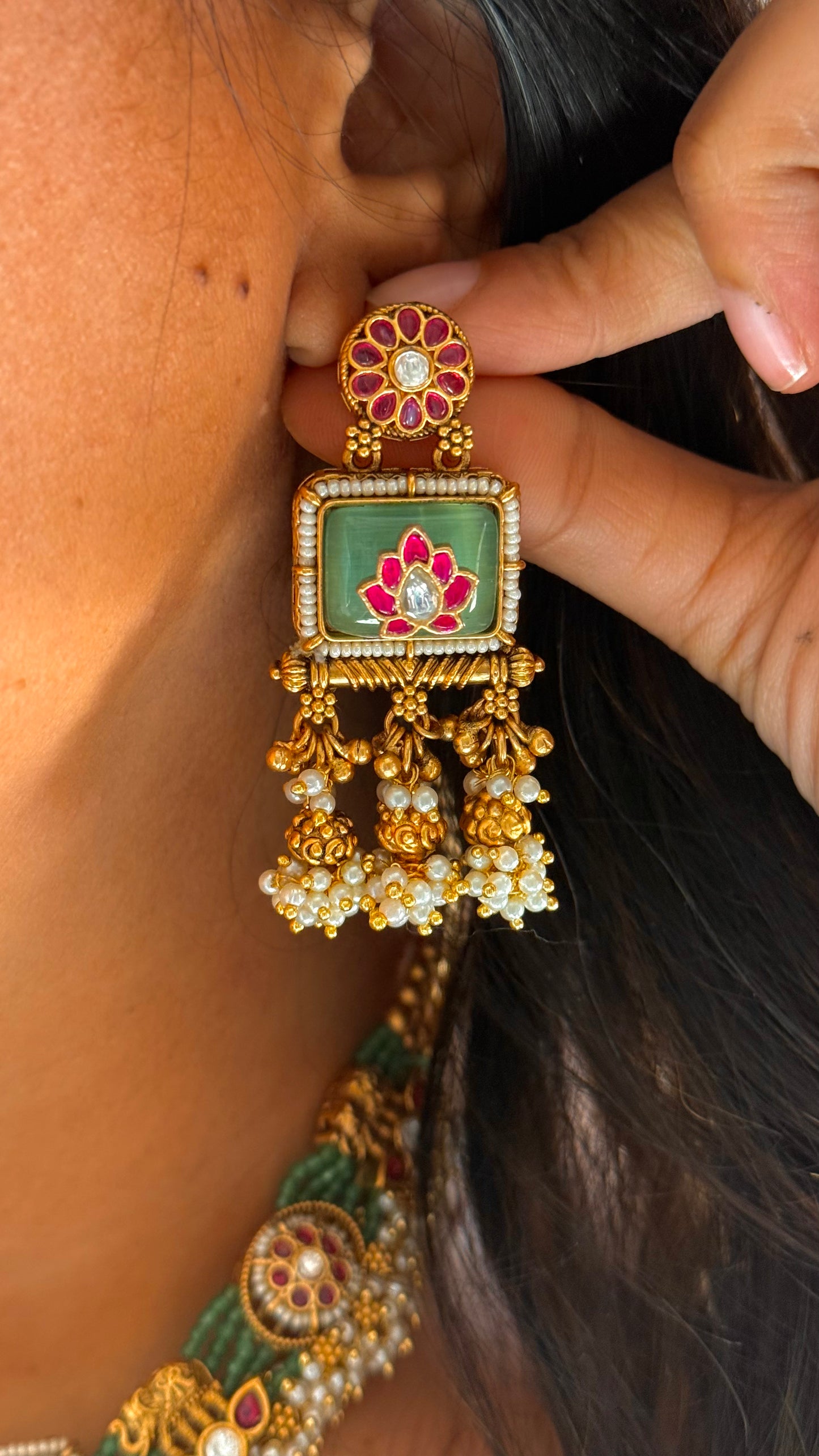 Royal heritage necklace with inlay designer nakashee