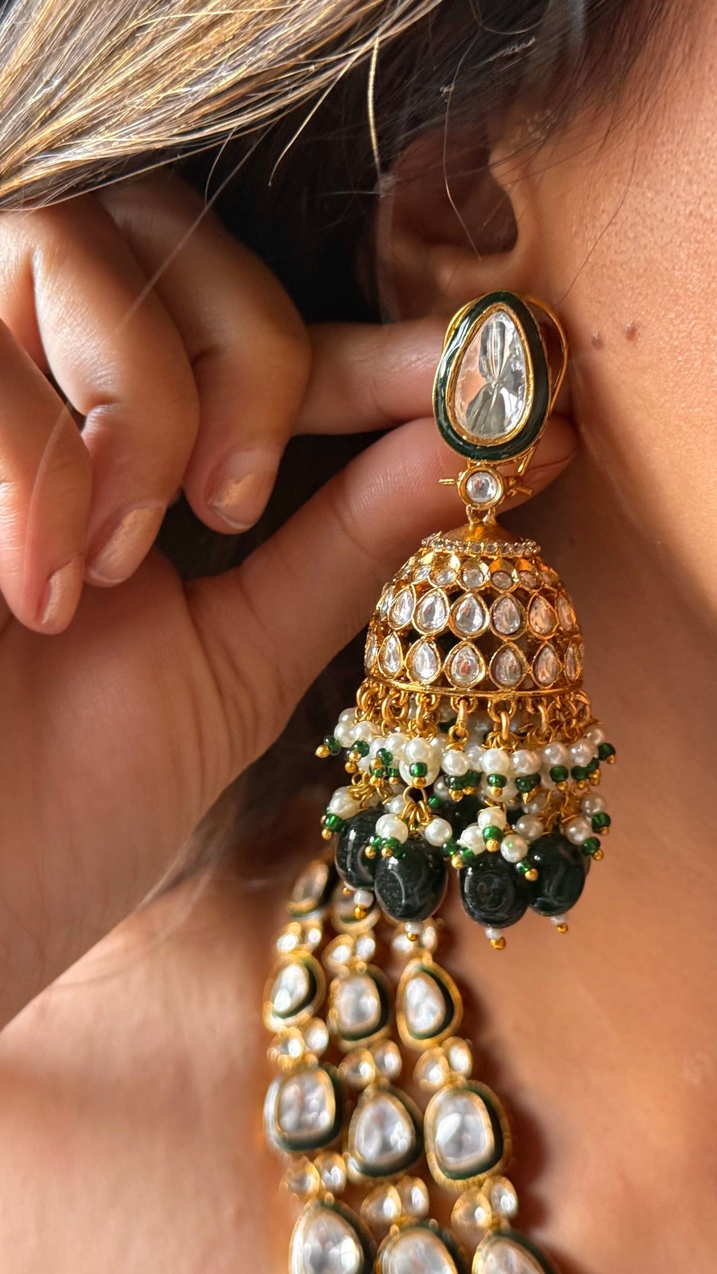 Meenakari triple line Necklace