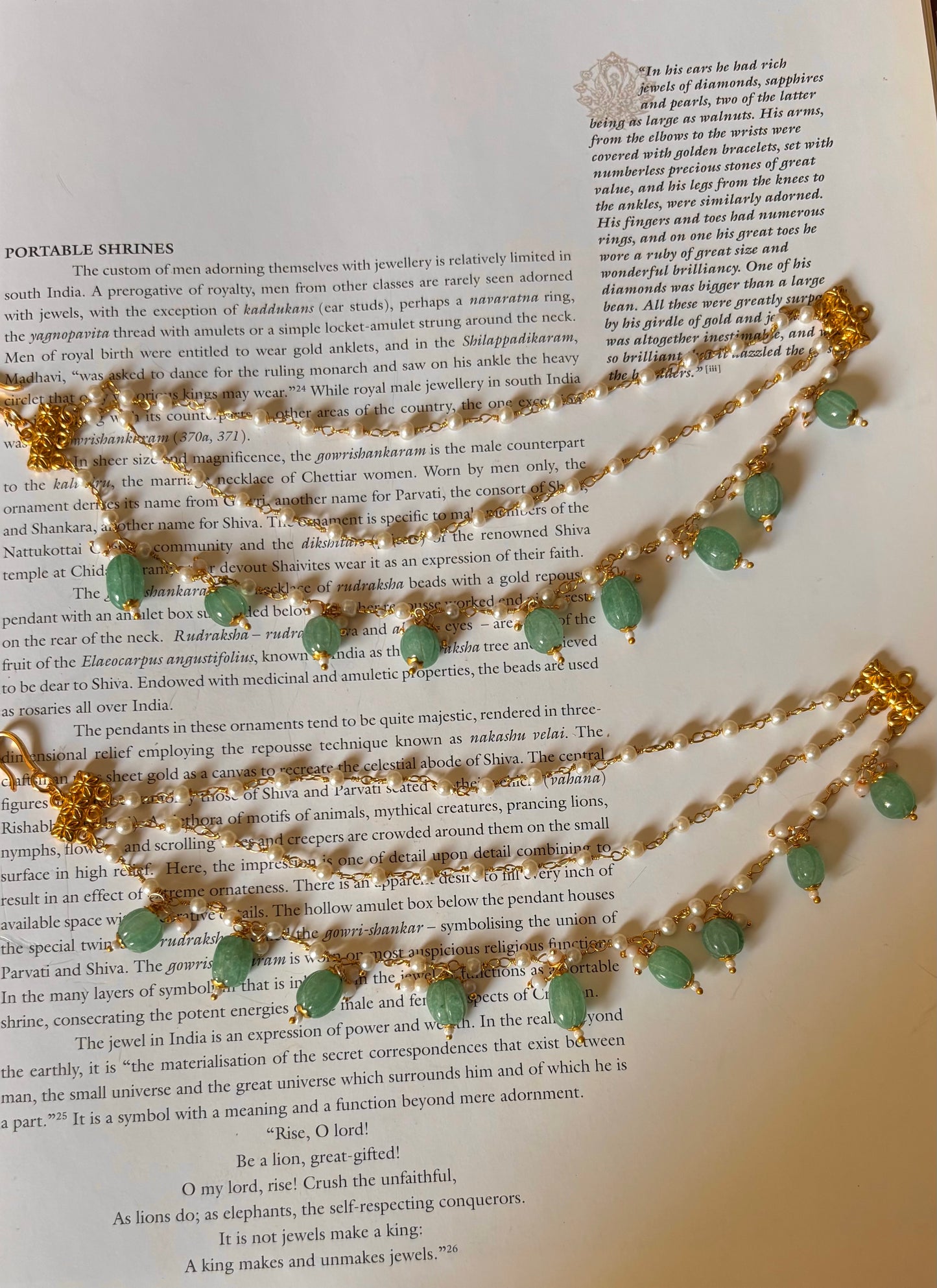 3 layer mint drops pearl detailing kaanchain
