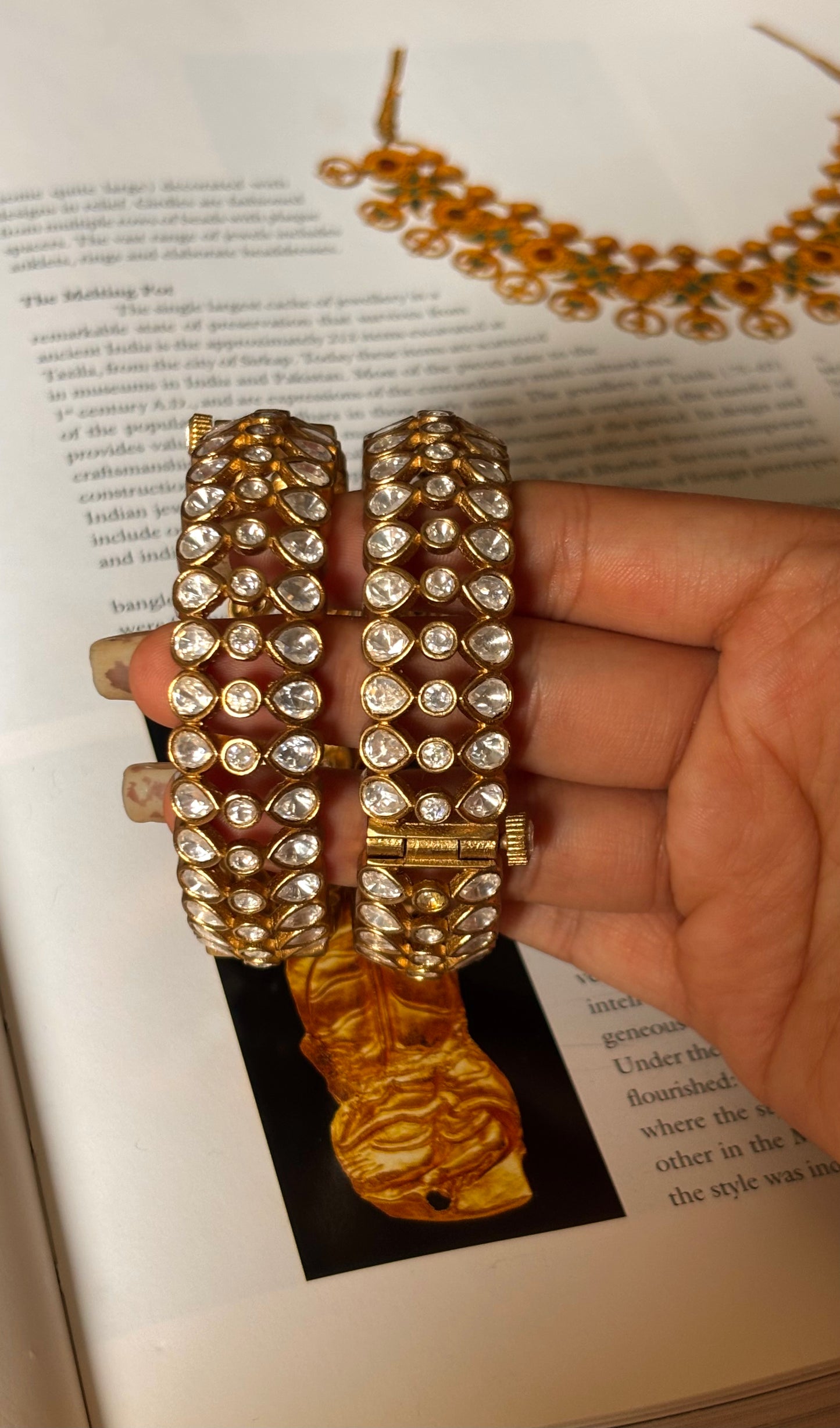Moissanite polki victorian openable Bangles