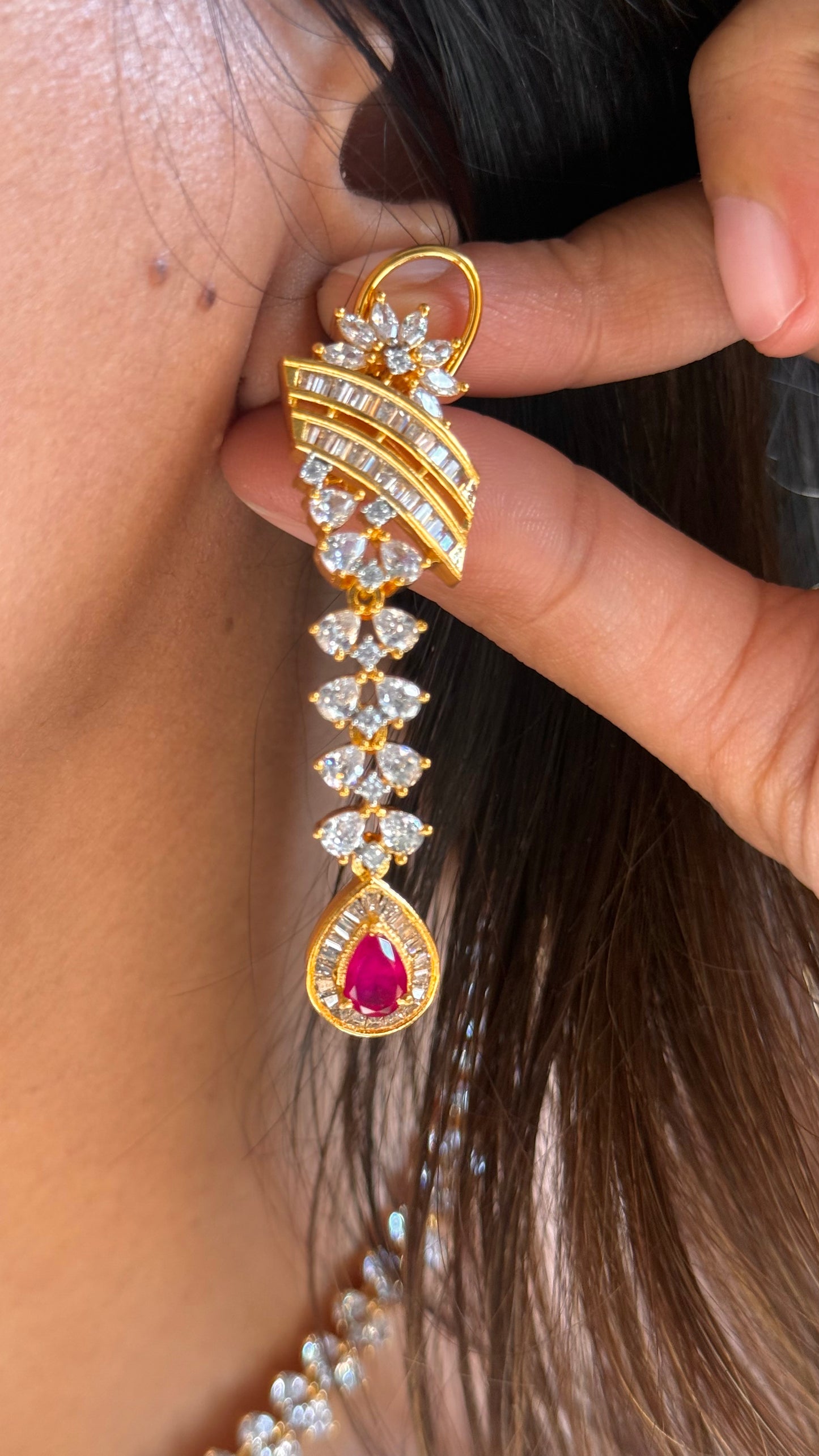 Ruby GJ Polish tear drop necklace