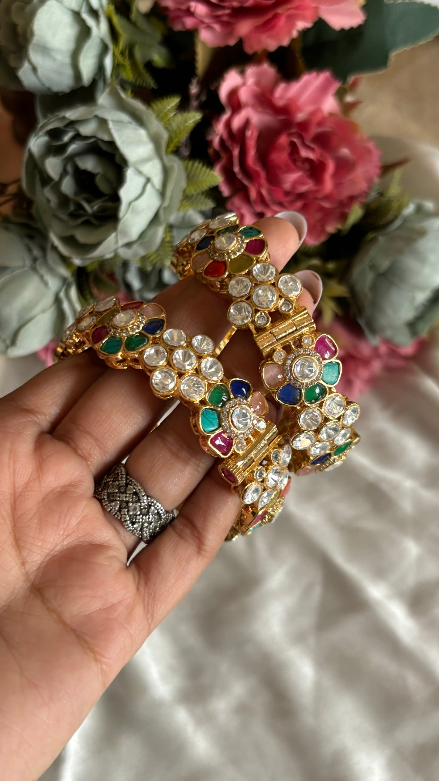 Navratna moissanite bangles