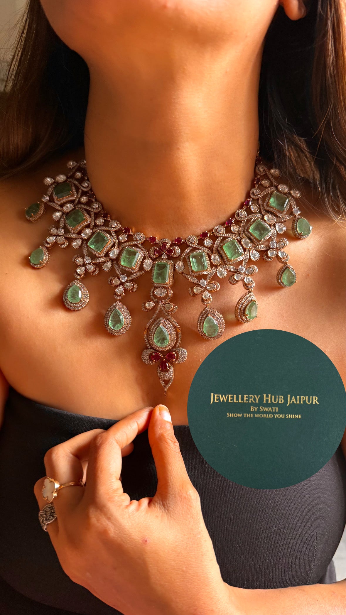 Sunita Shekhawat inspired mint collar necklace