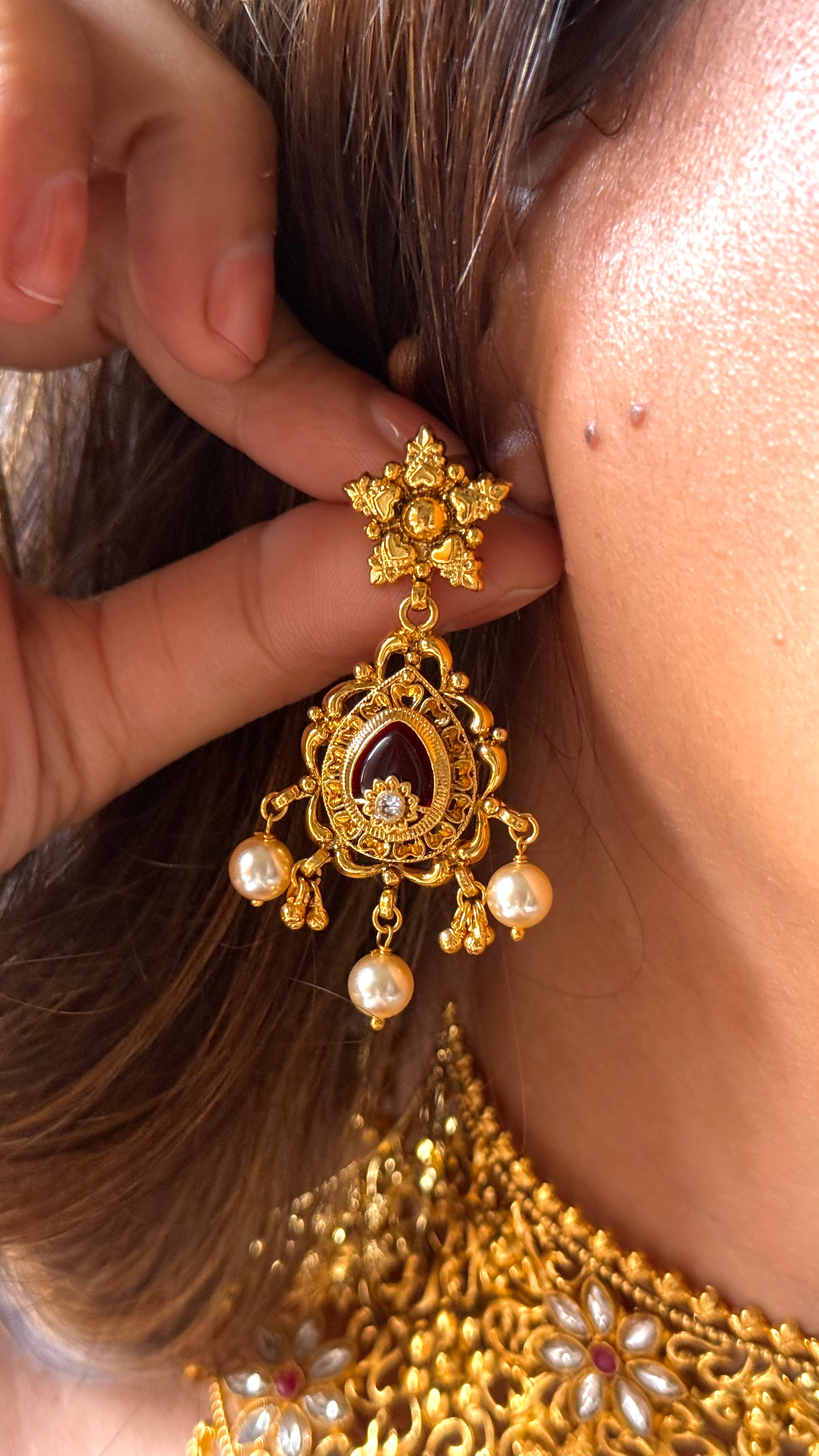 Dubai Gold inspired Floral Designer Necklace