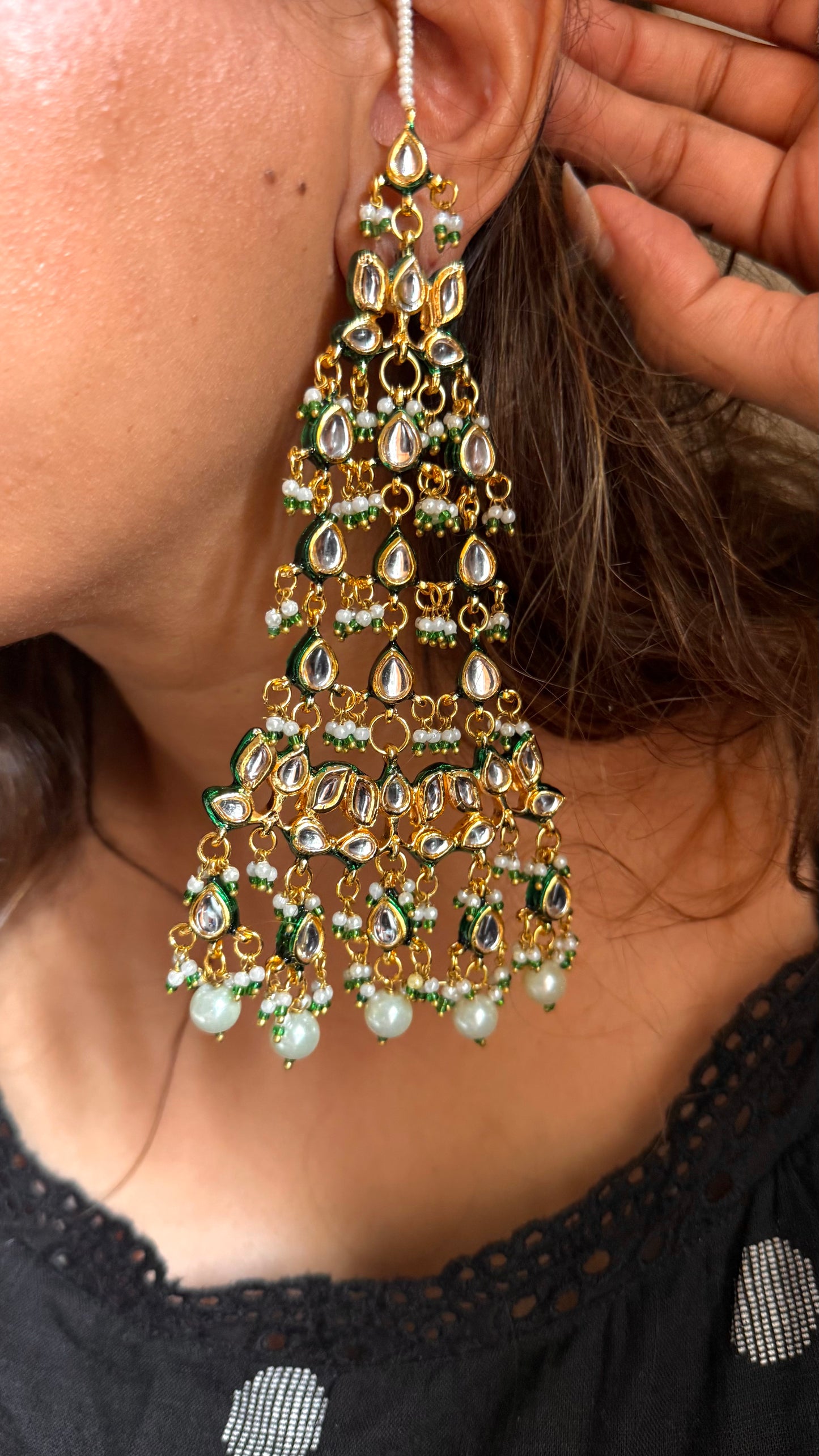 meenakari kundan heritage baaliyaan with lotus motif