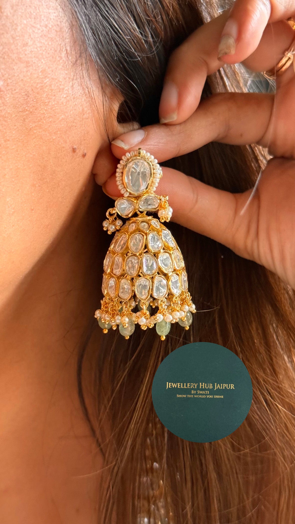 Real moissanite maharani heritage necklace set