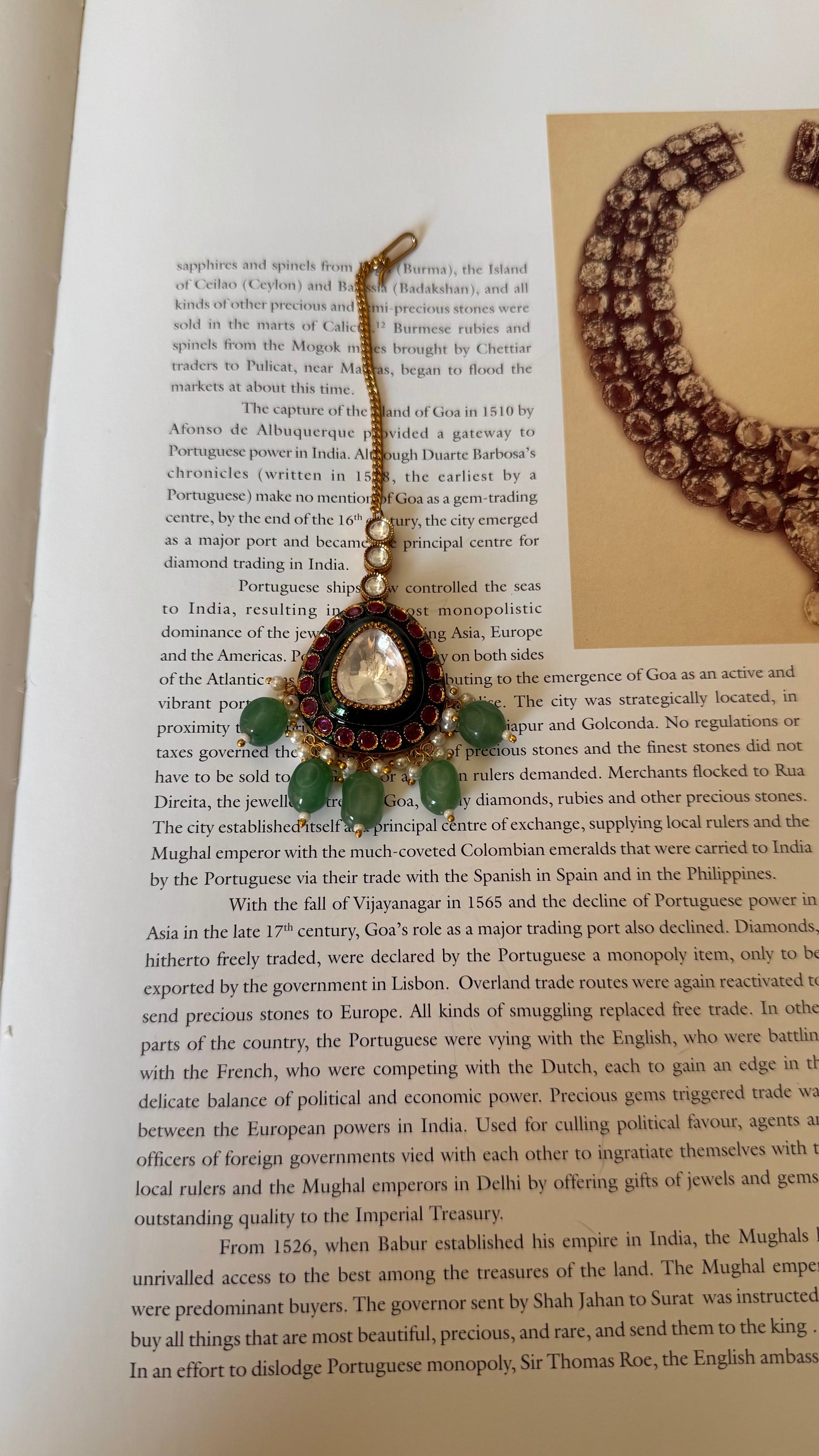 Emerald mint ruby polki maangtika