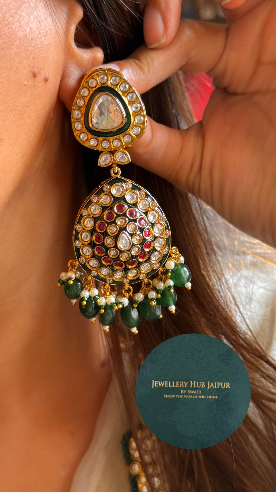 Ruby Emerald meenakari heritage rani haar