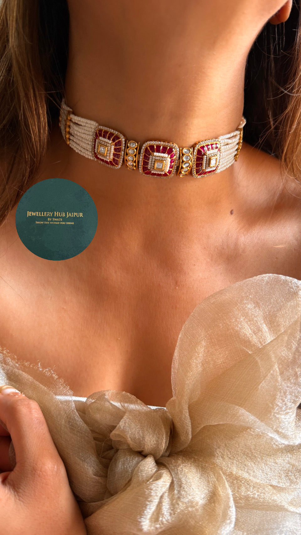 Heritage Minimalist ruby choker set