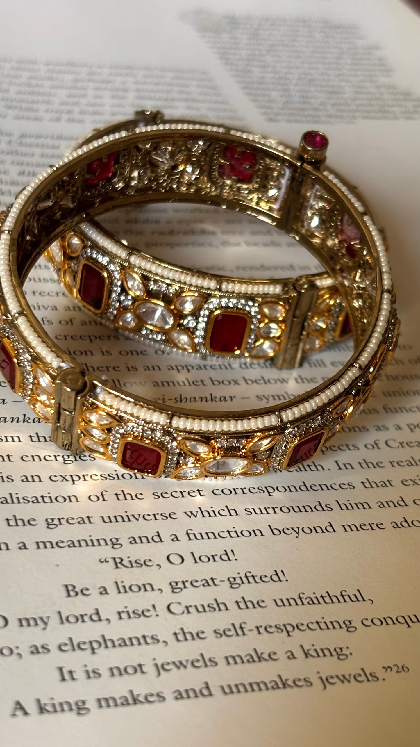Real moissanite ruby polki Bangles