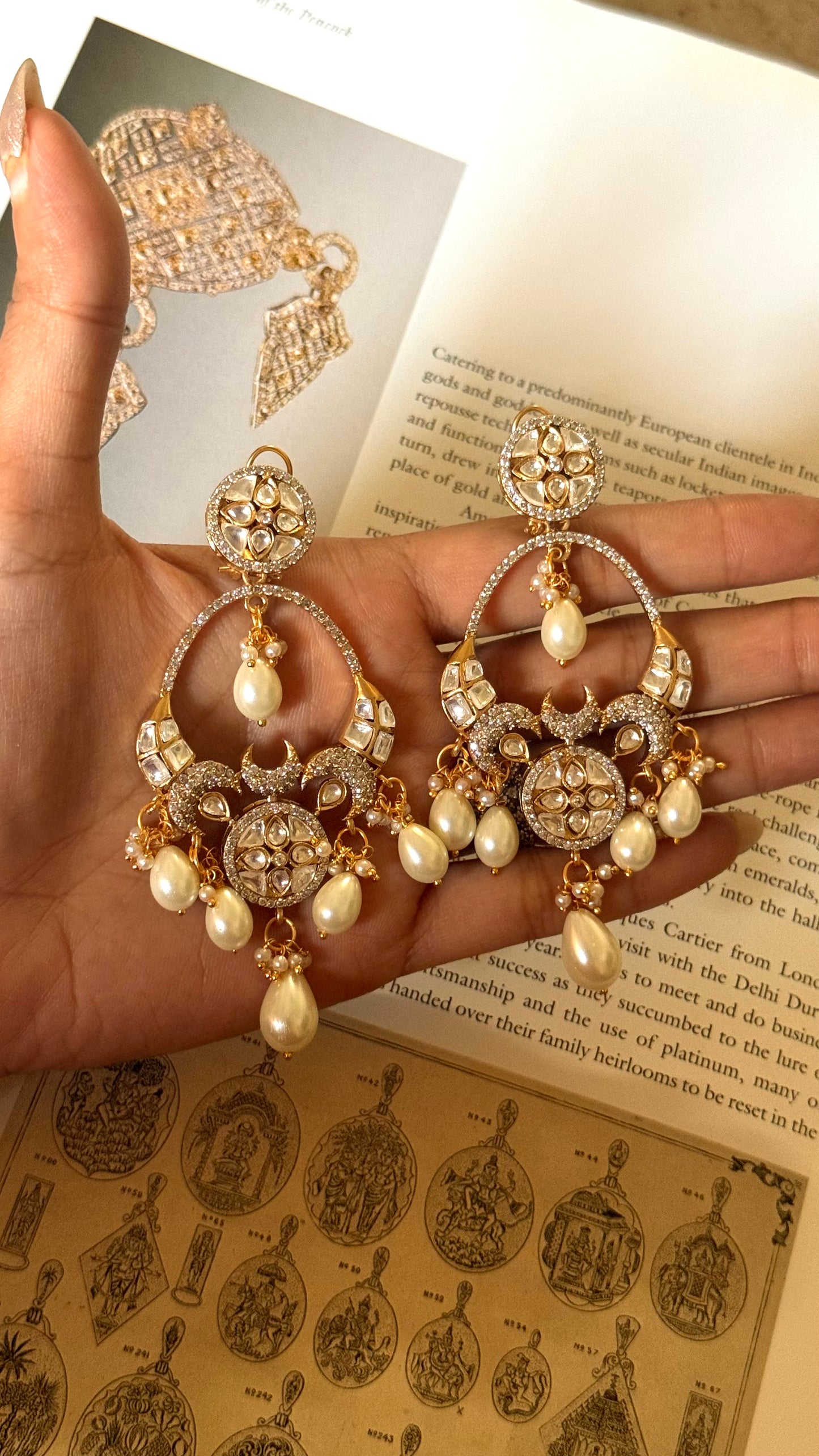 Moissanite with pearl drop earrings