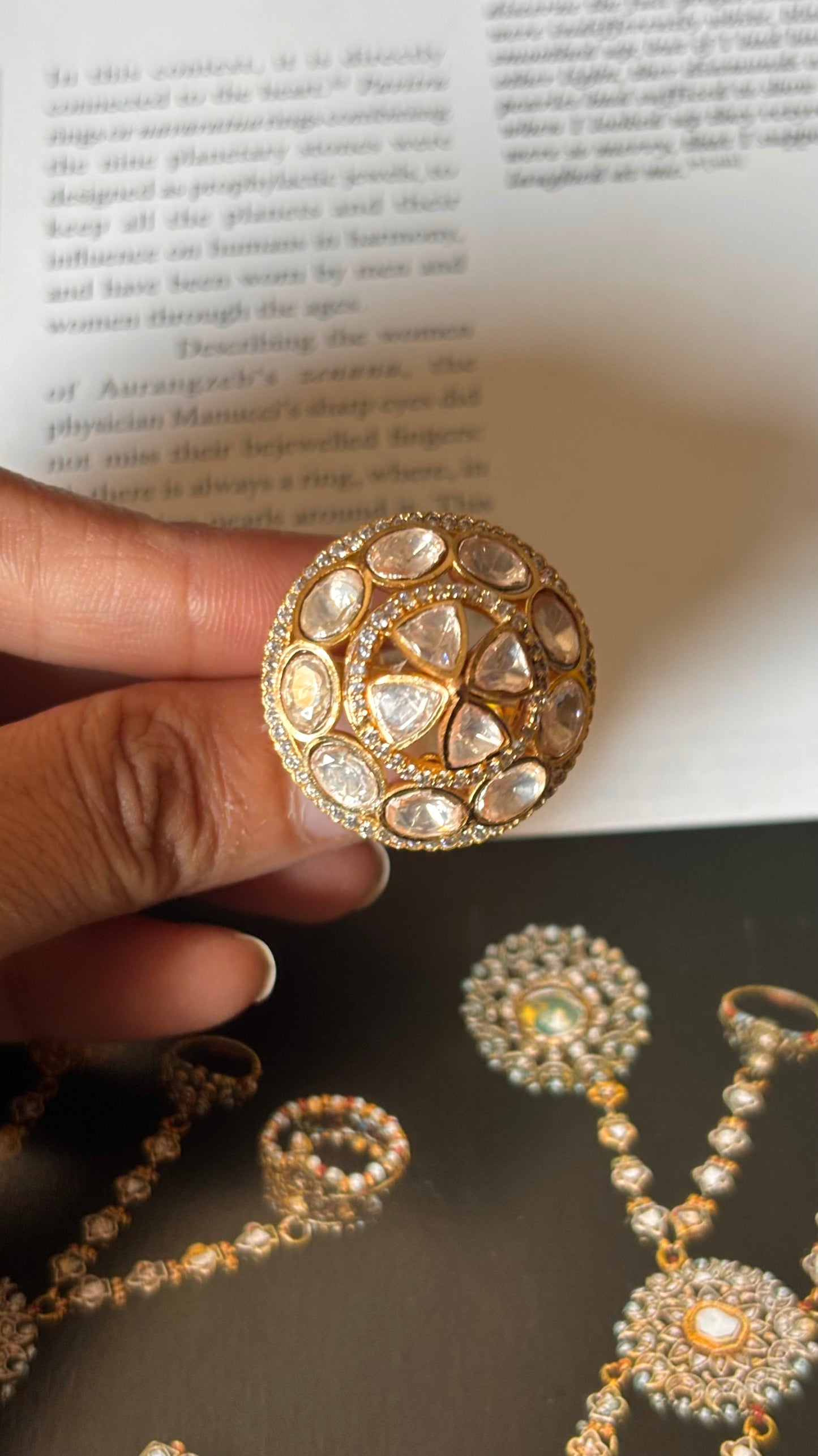 Moissanite polki Ring