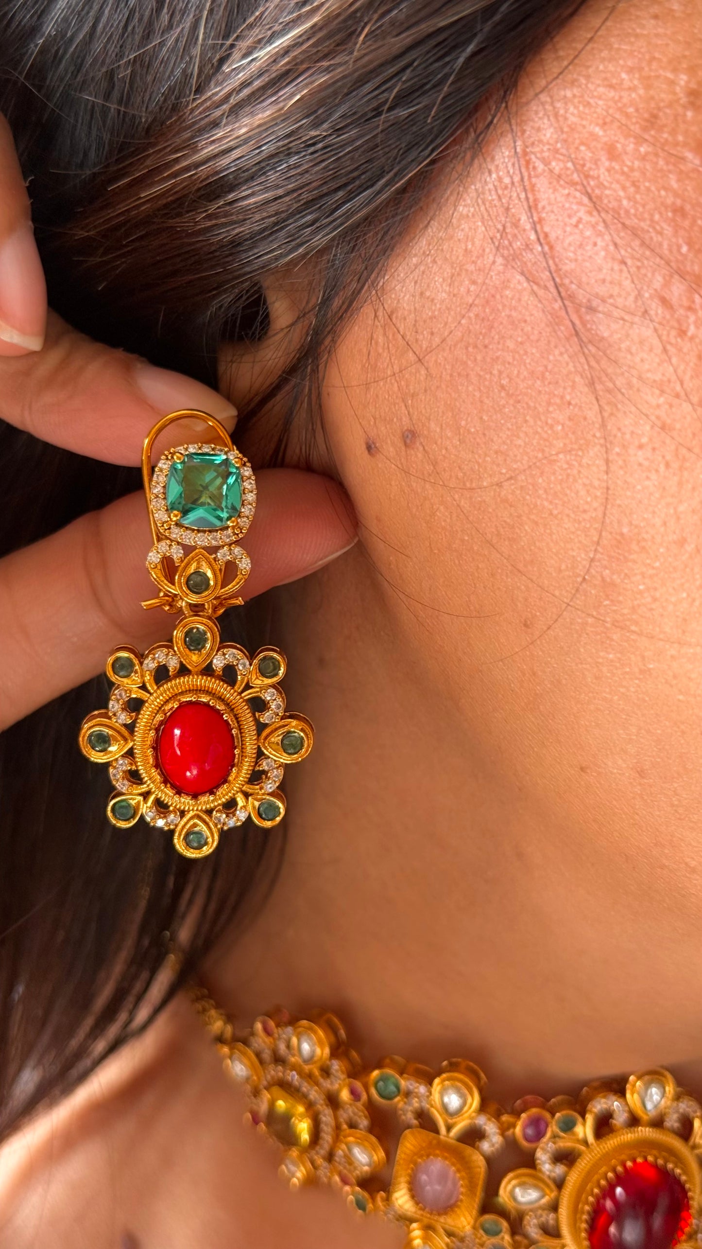 Ruby multicolour minimalist choker