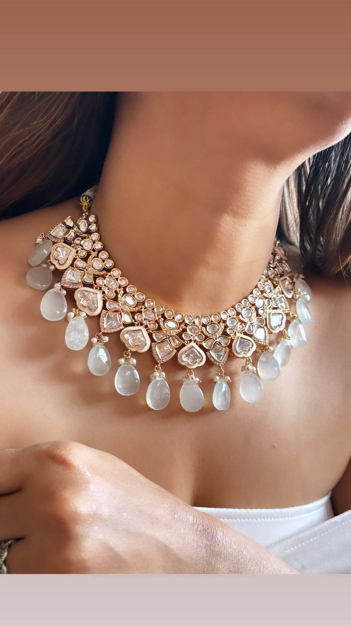 Meenakari Moissanite necklace