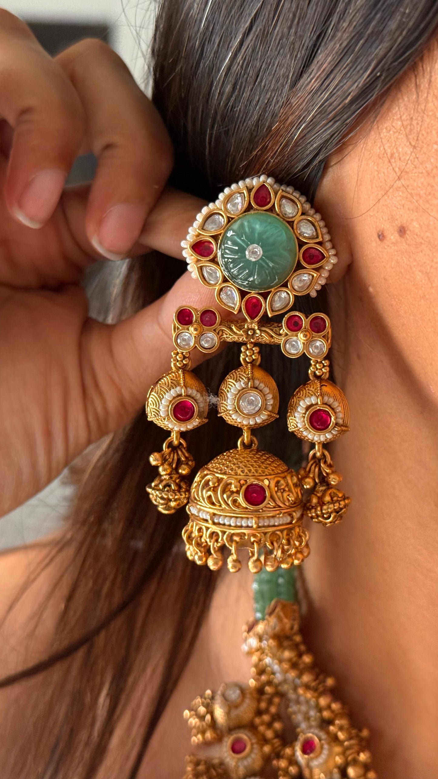 Heritage rajwada handmade designer mint necklace