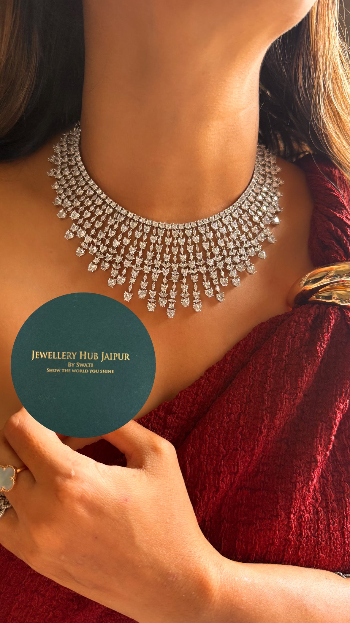 Celestial harmony diamond collar set (Silver)
