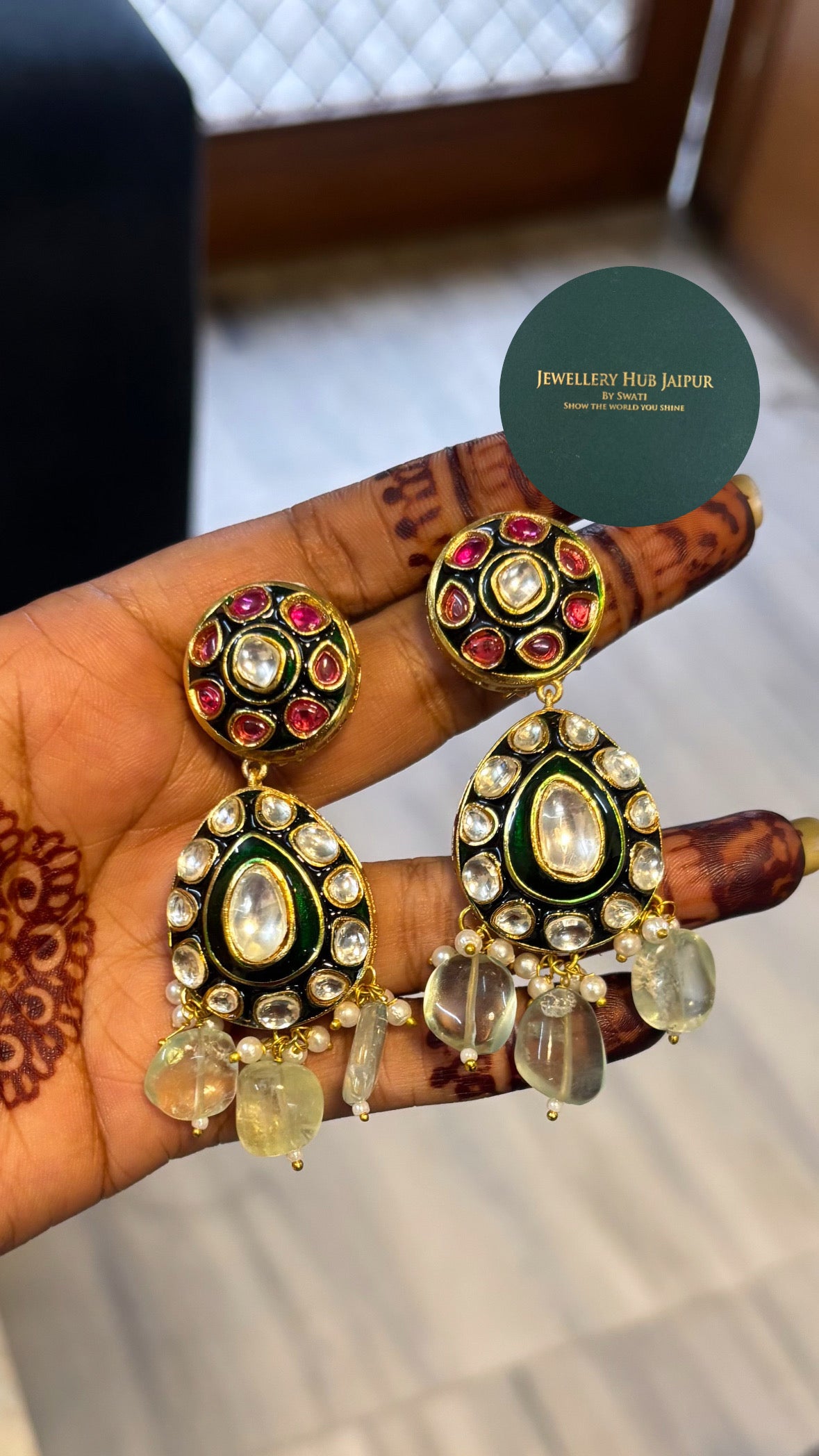 mint and ruby Choker necklace set