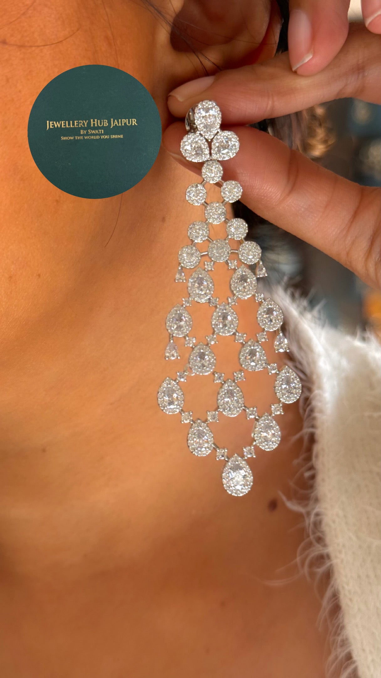CZ Diamond statement necklace