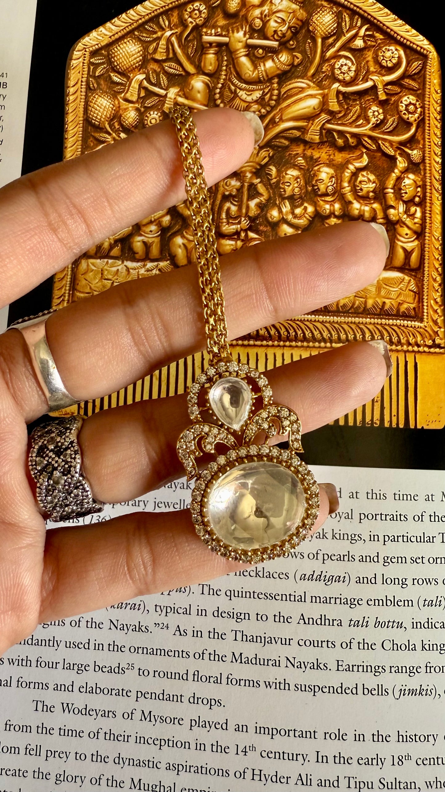 Moissanite polki maang tika