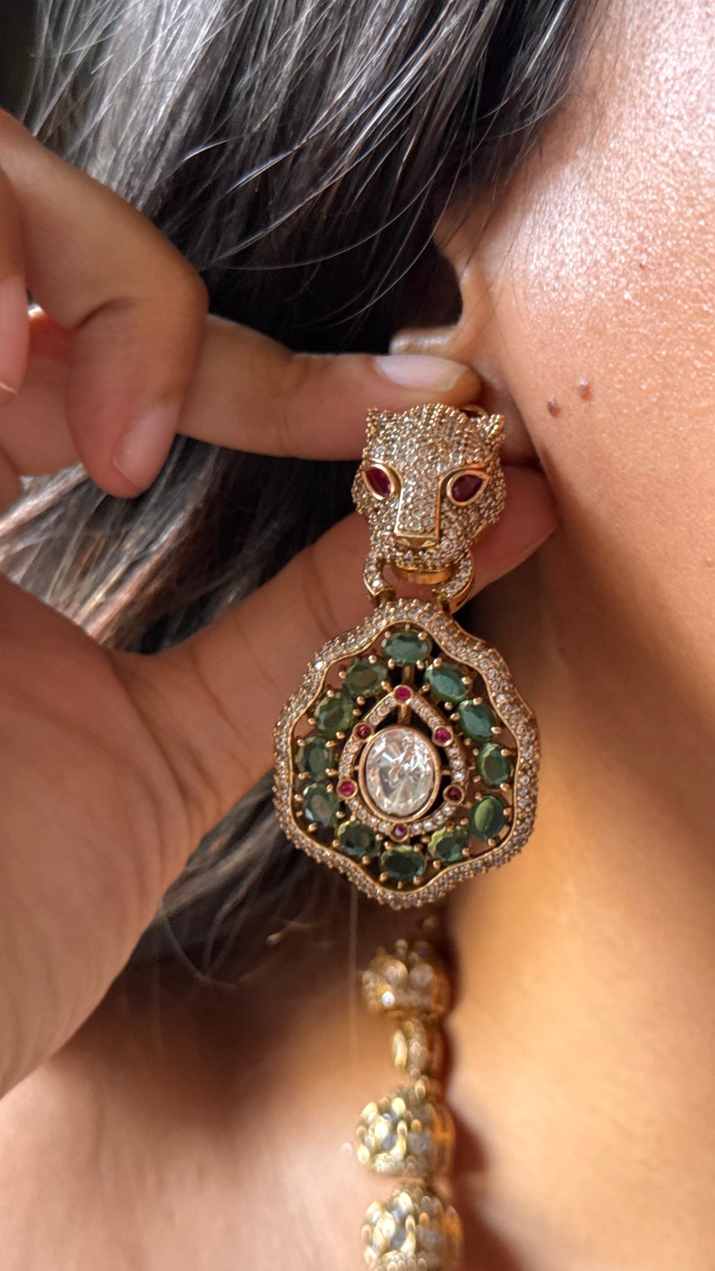 Sabhyasachi inspired leopard face designer Necklace