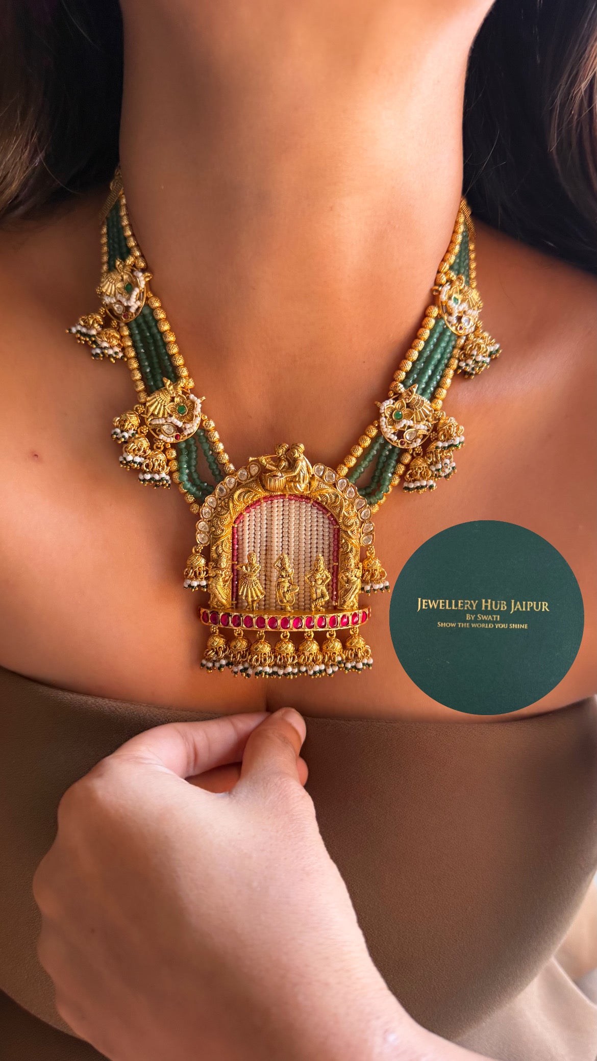 The Nritya (Dance) real moissanite Royal heritage Rajwada mid length set