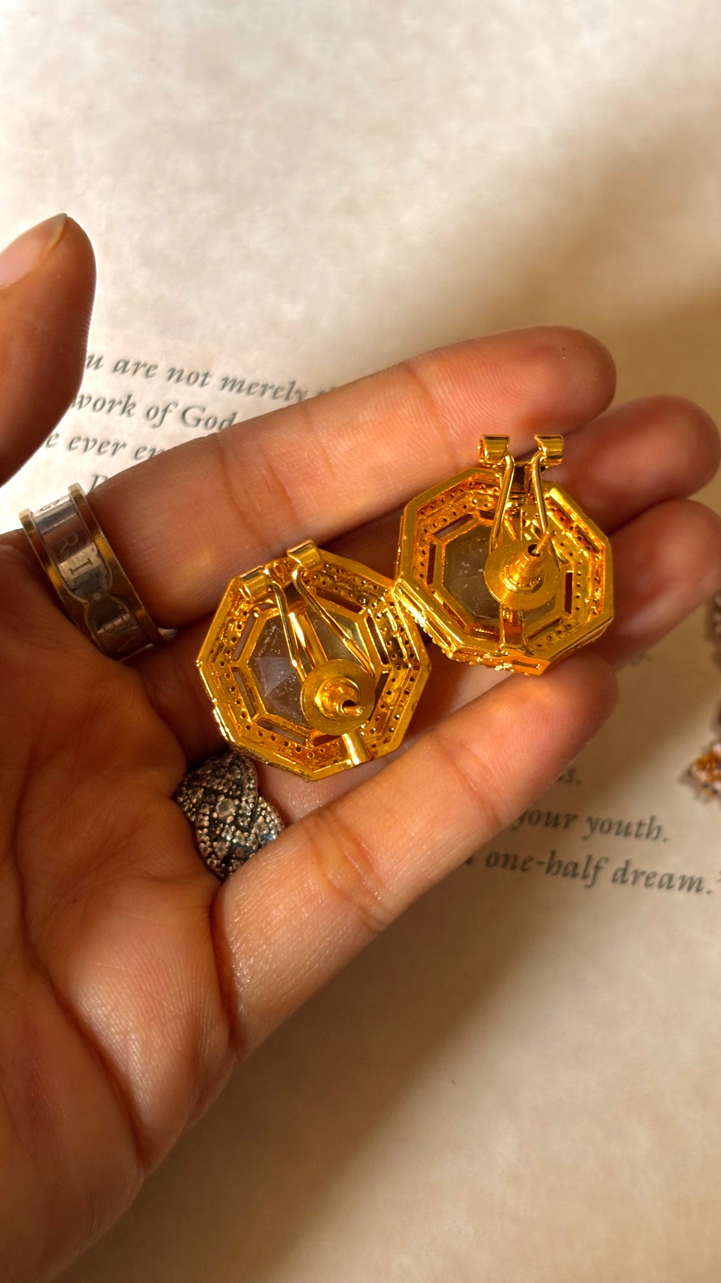 Topaz doublet moissanite Studs