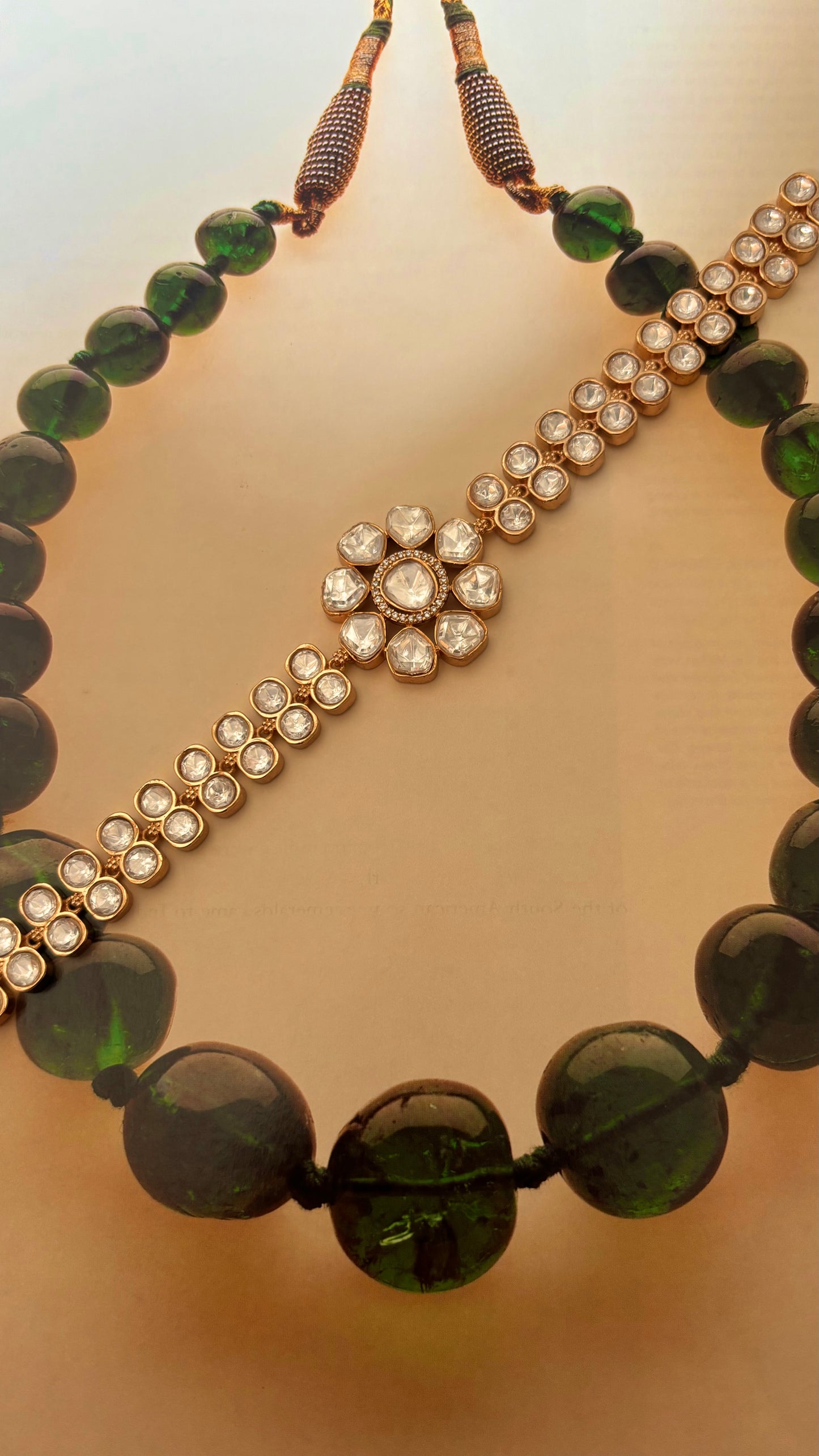 Sitara Moissanite polki heritage minimal necklace with earrings