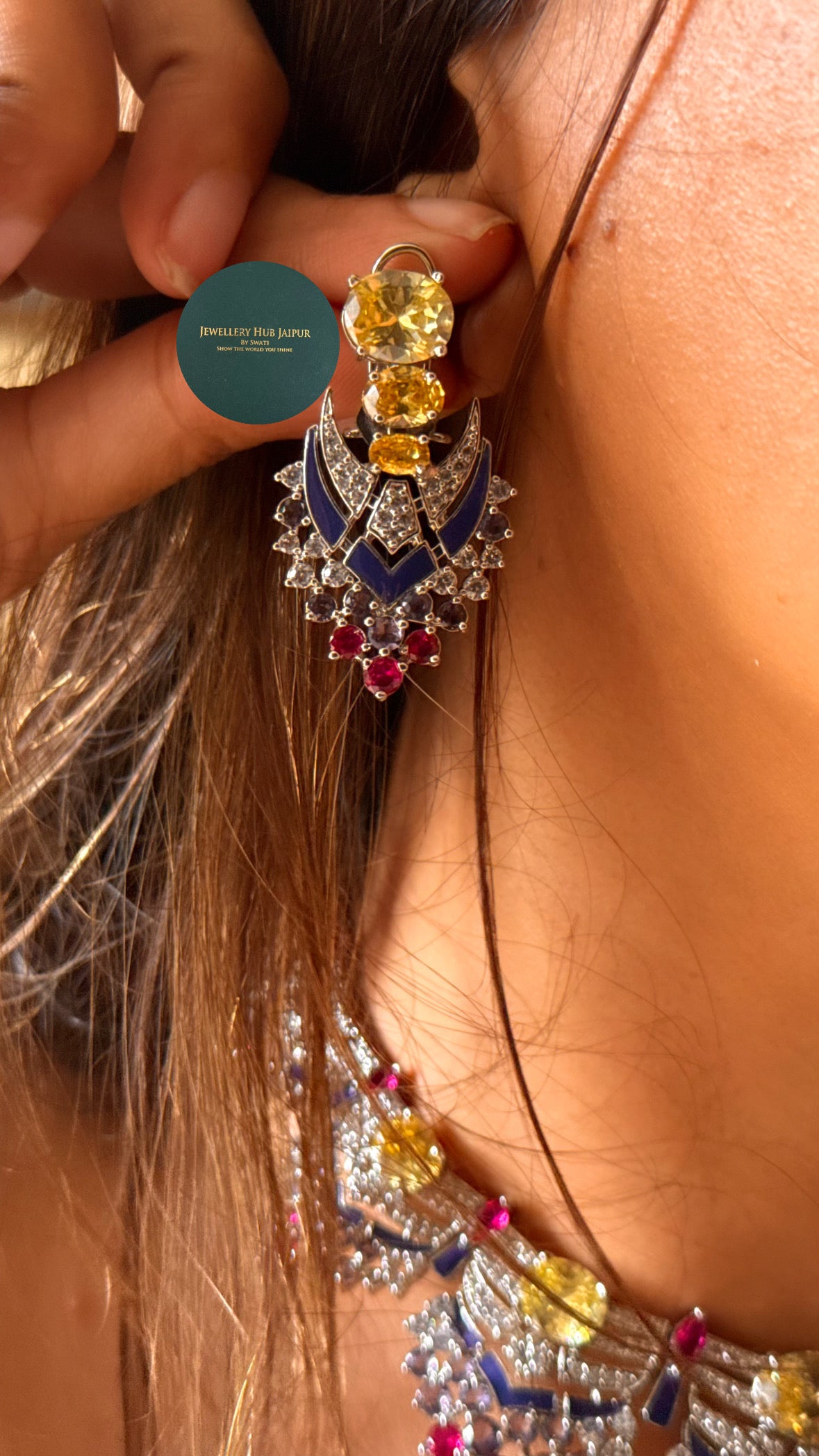Bvlgari inspired citrin cocktail diamond set