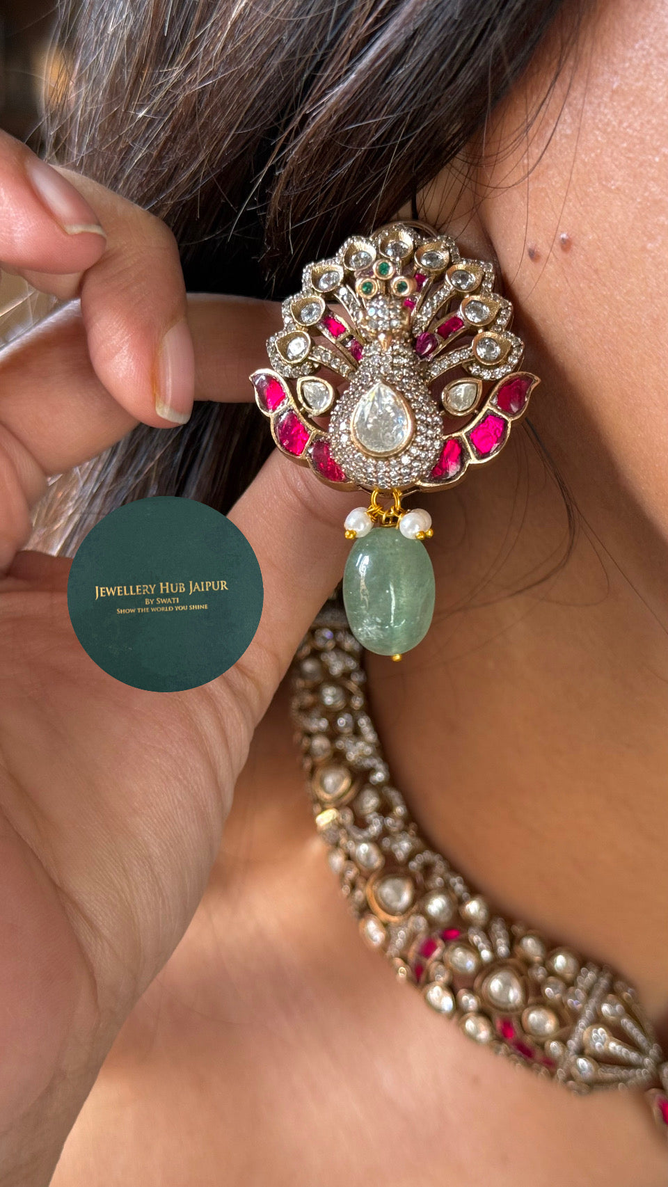 Amrapali inspired peacock heritage necklace set